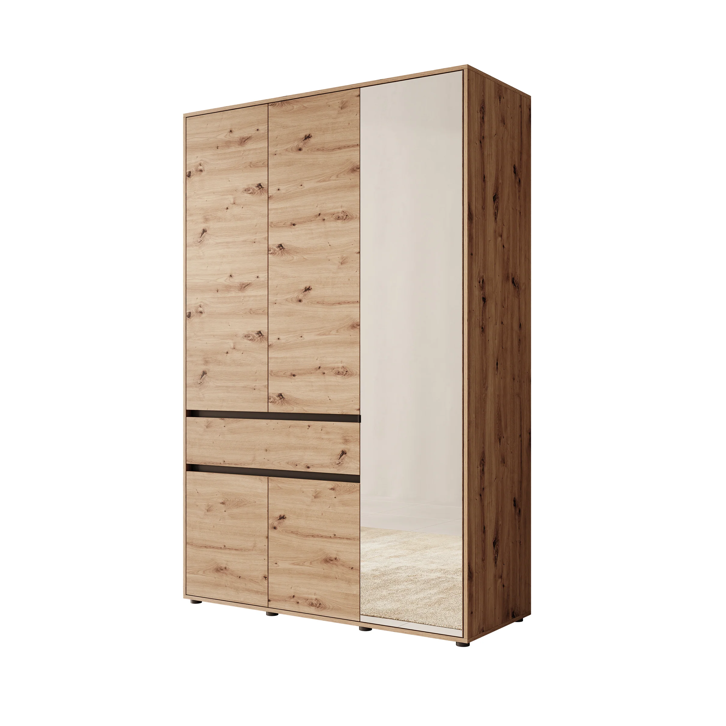 Cirelle - Kledingkast 5-deurs - Eikenpatroon - 138x55x211 cm - Image 6