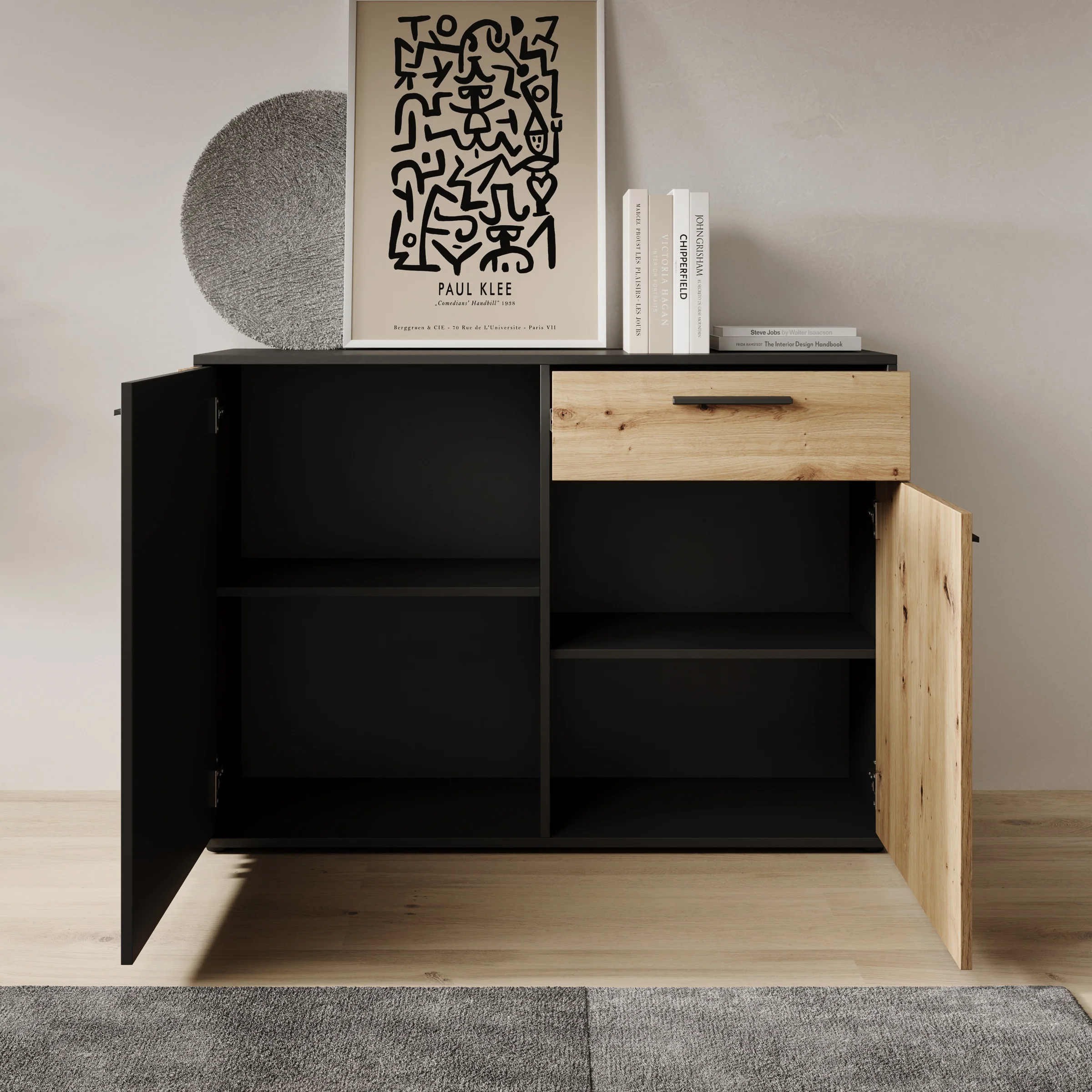 Clover - Dressoir - Eiken/Zwart - 116x34x82 cm - Image 2