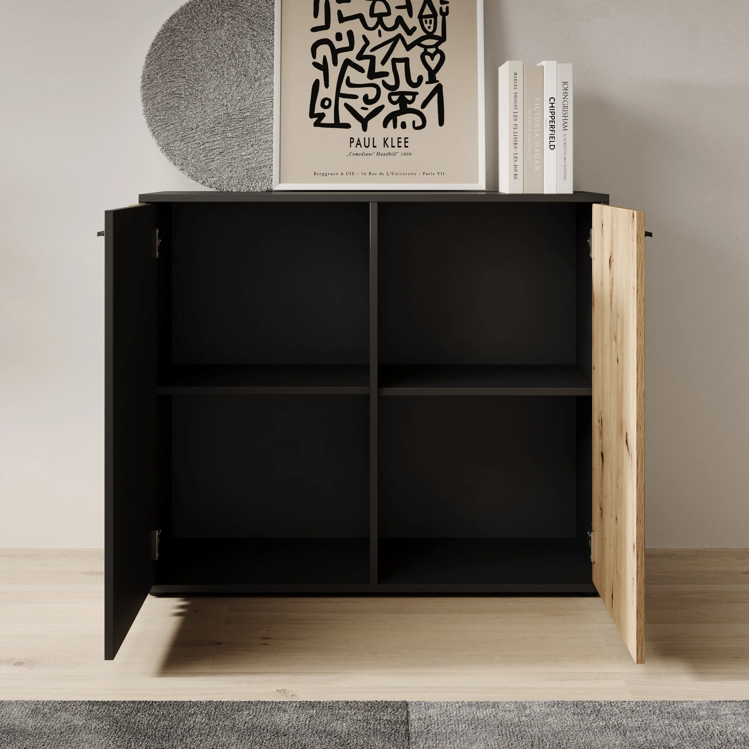 Clover - Dressoir - Eiken/Zwart - 96x34x82 cm - Image 2
