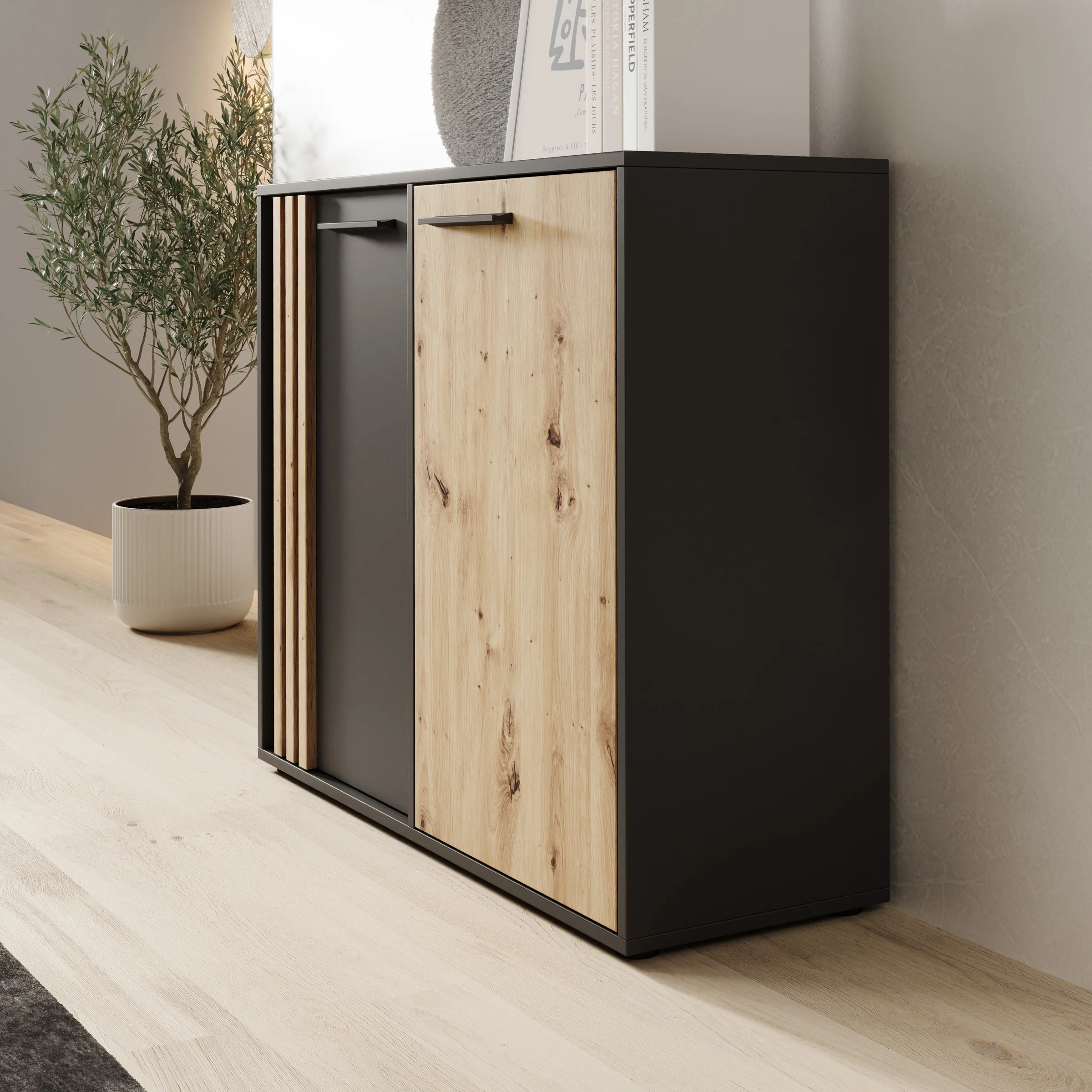 Clover - Dressoir - Eiken/Zwart - 96x34x82 cm - Image 4
