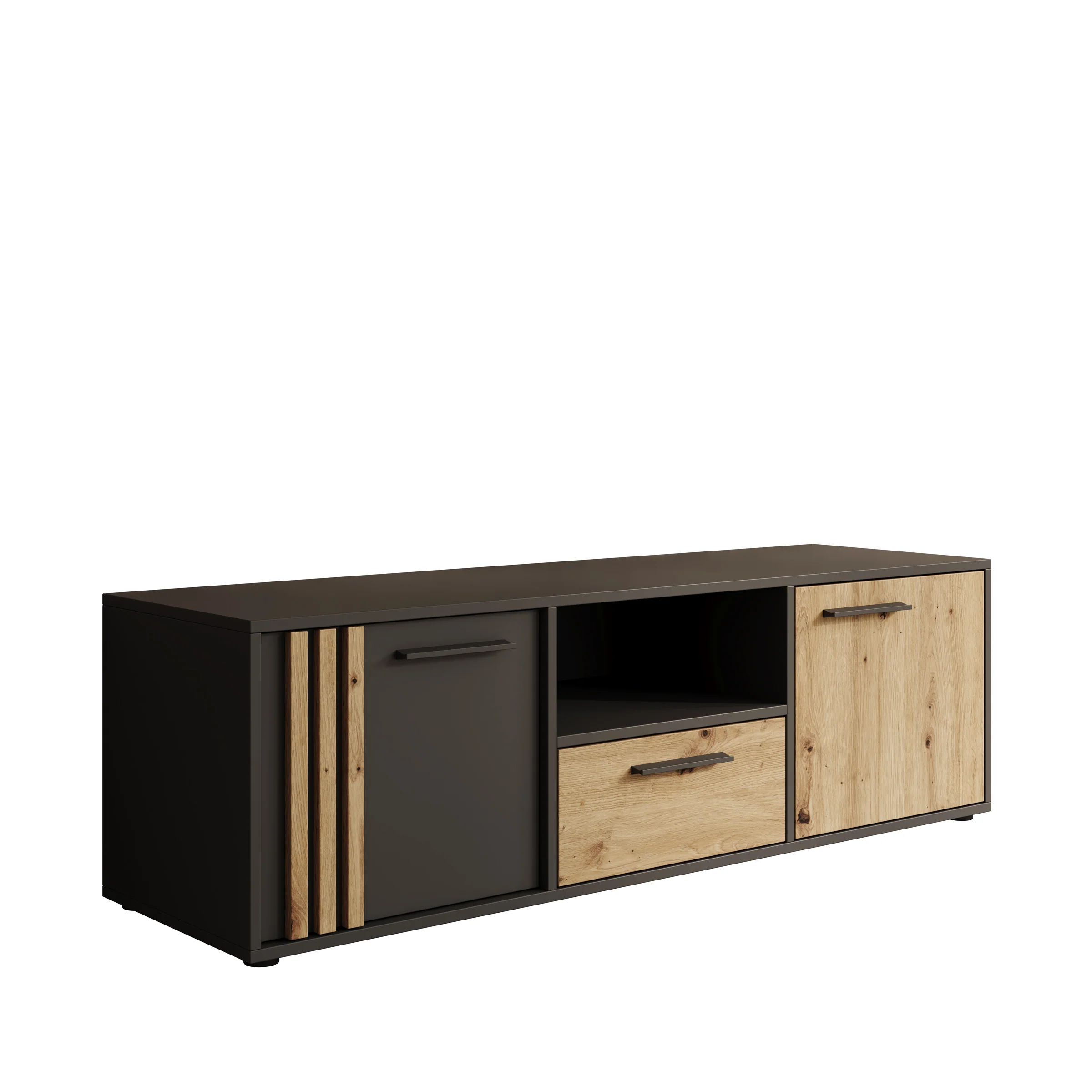 Clover - TV-Meubel - Eiken/Zwart - 143x42x44 cm - Image 7