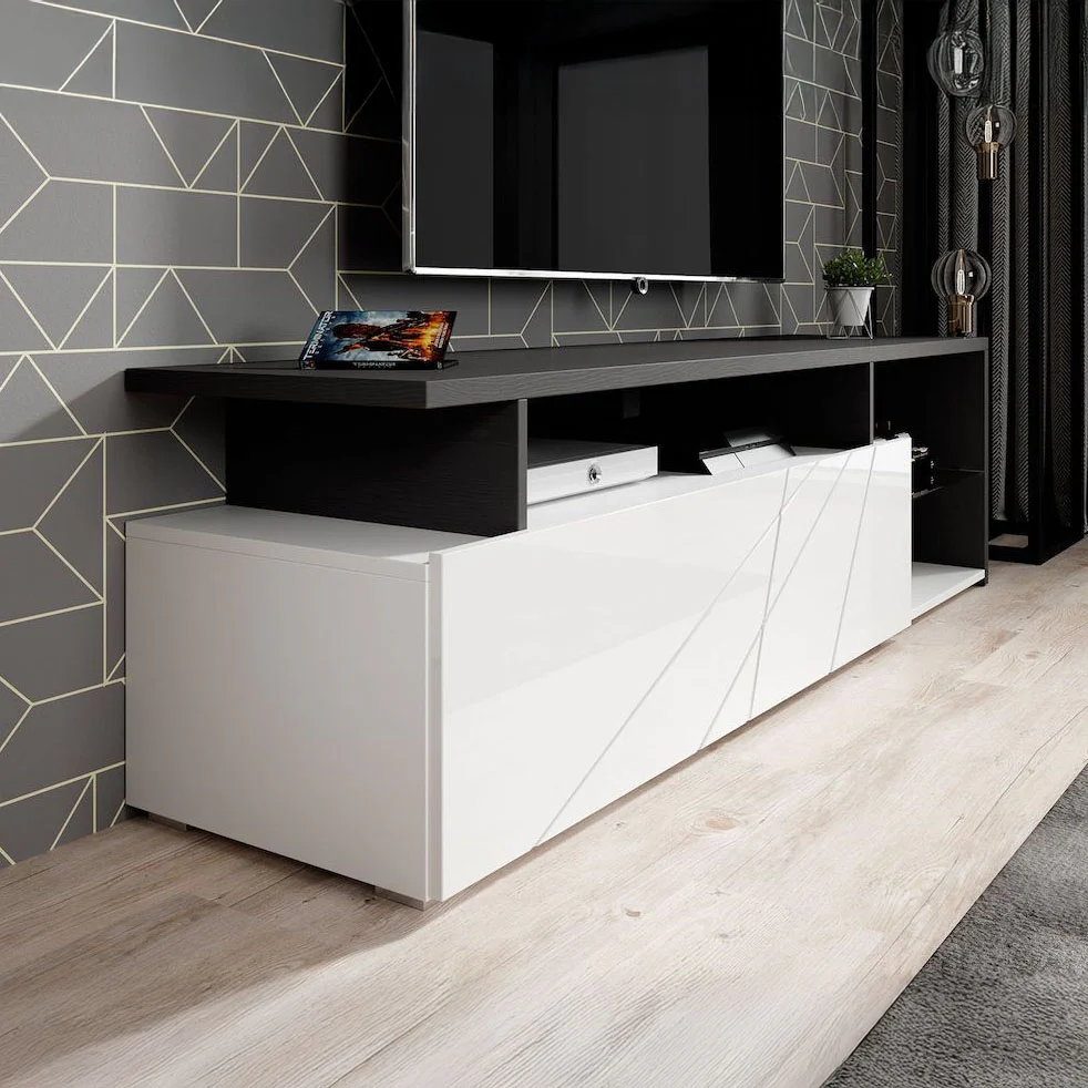 Colin - TV-Meubel - Wit/zwart - 170 cm - Image 4