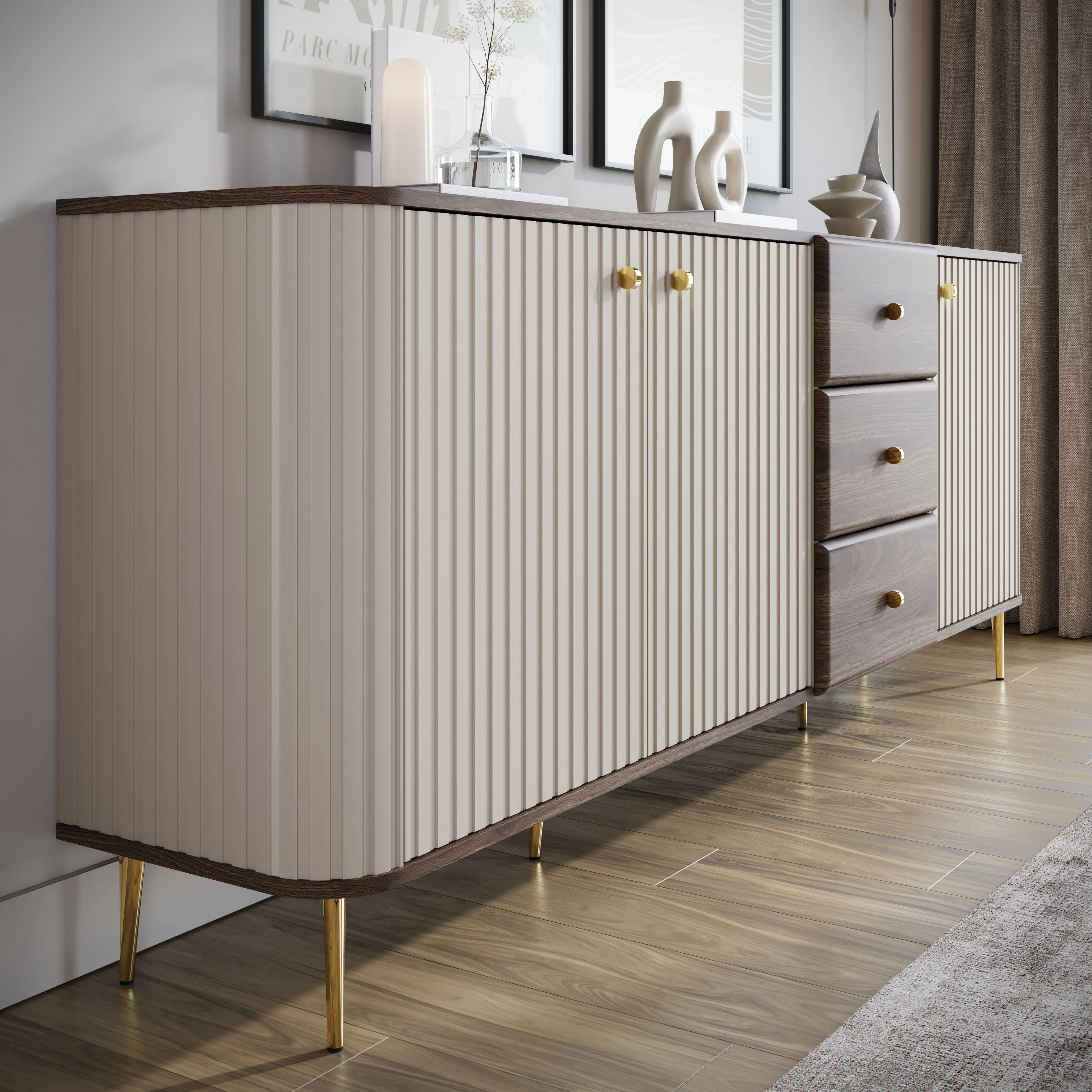 Concorde - Dressoir - Beige - 200x38x80 cm - Image 4