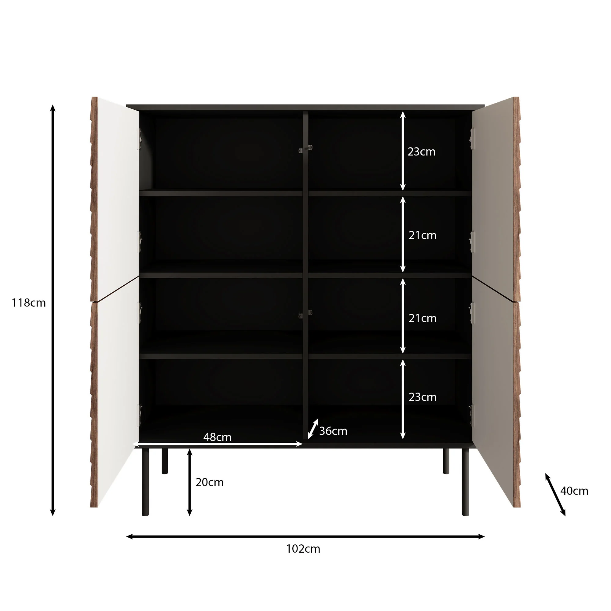 Cordoba - Dressoir - Zwart - 102x40x118 cm - Image 5