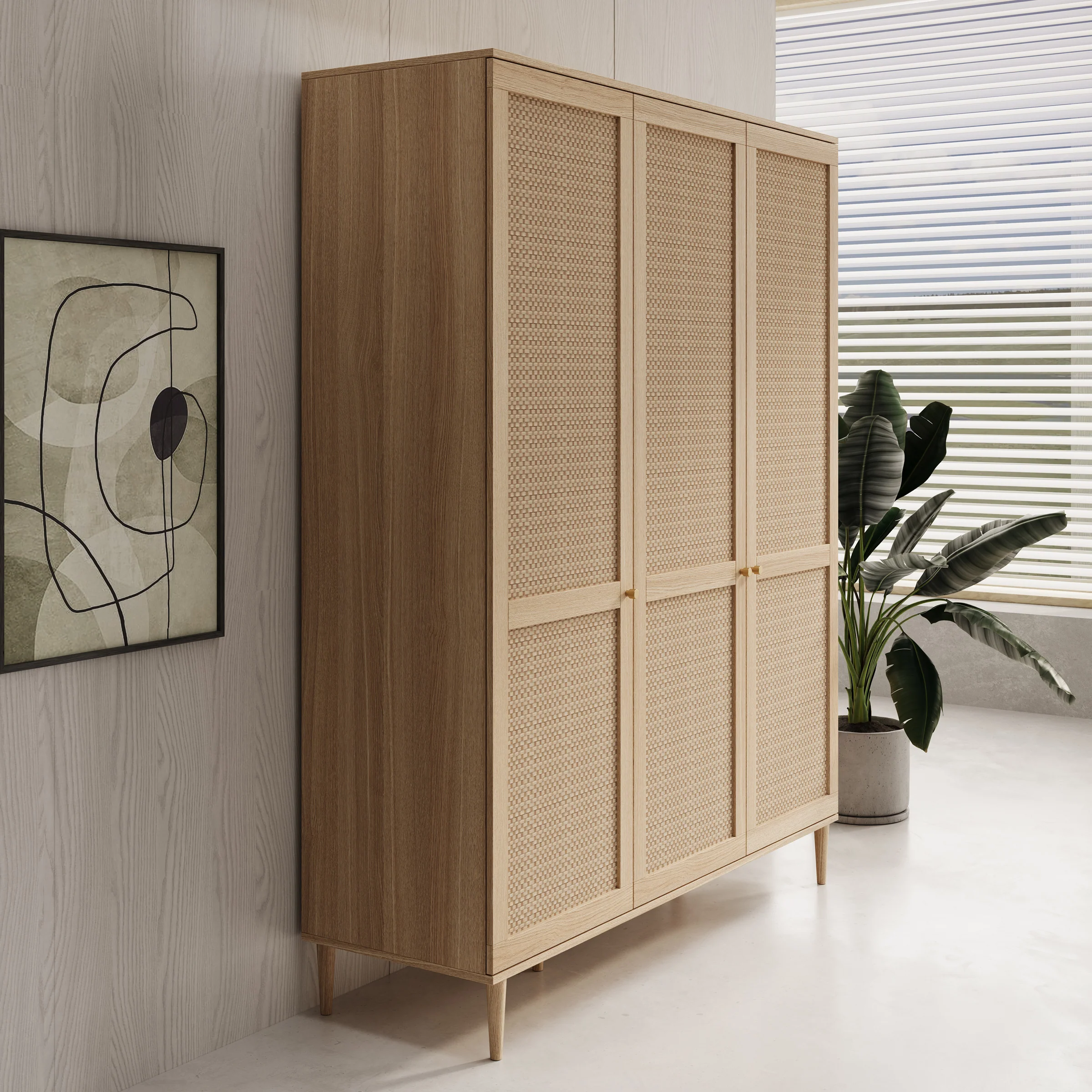 Crimson - Kledingkast met 3 deuren - Eiken - 165x52x208 cm - Image 4