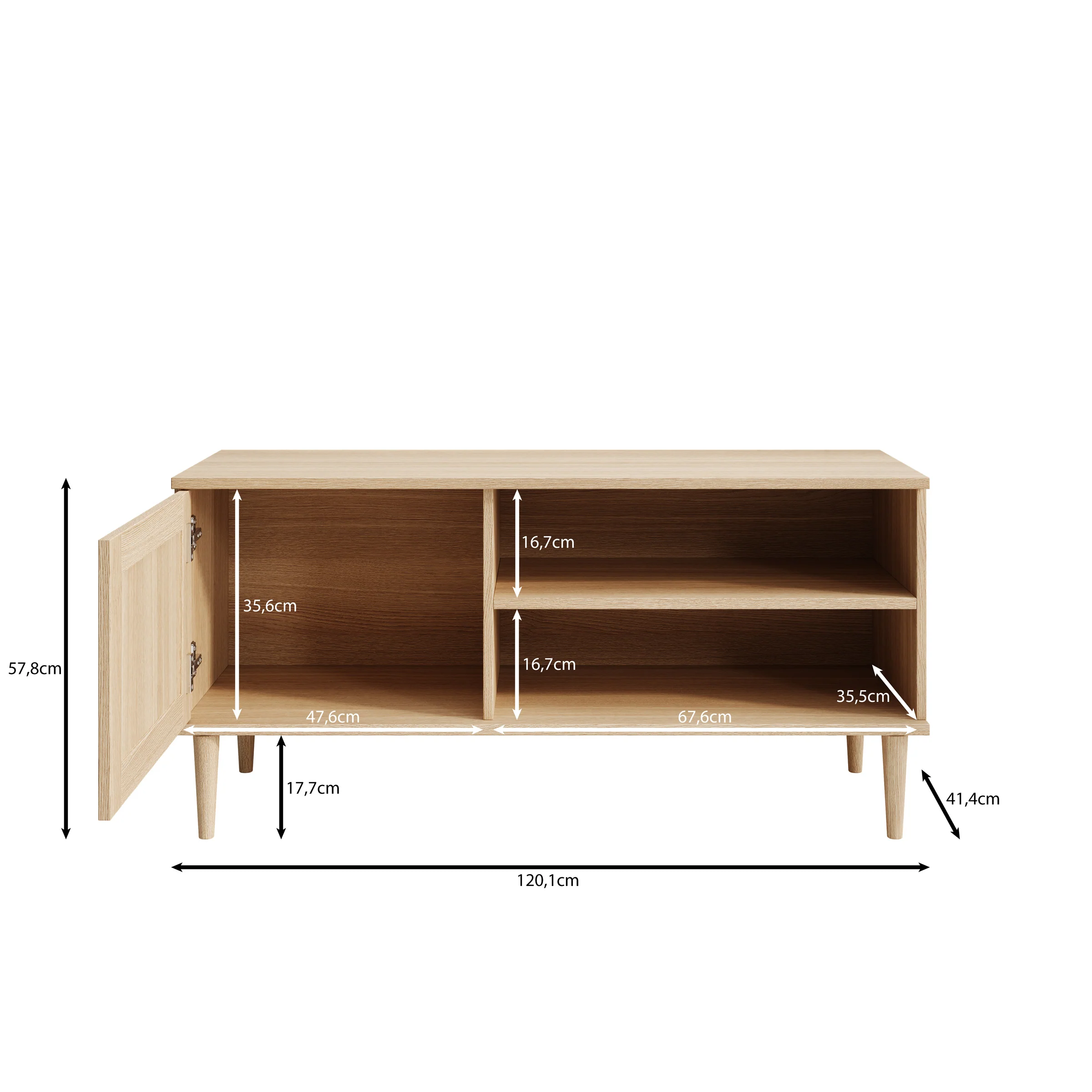 Crimson - TV-Meubel - Eiken - 120x41x58 cm - Image 5