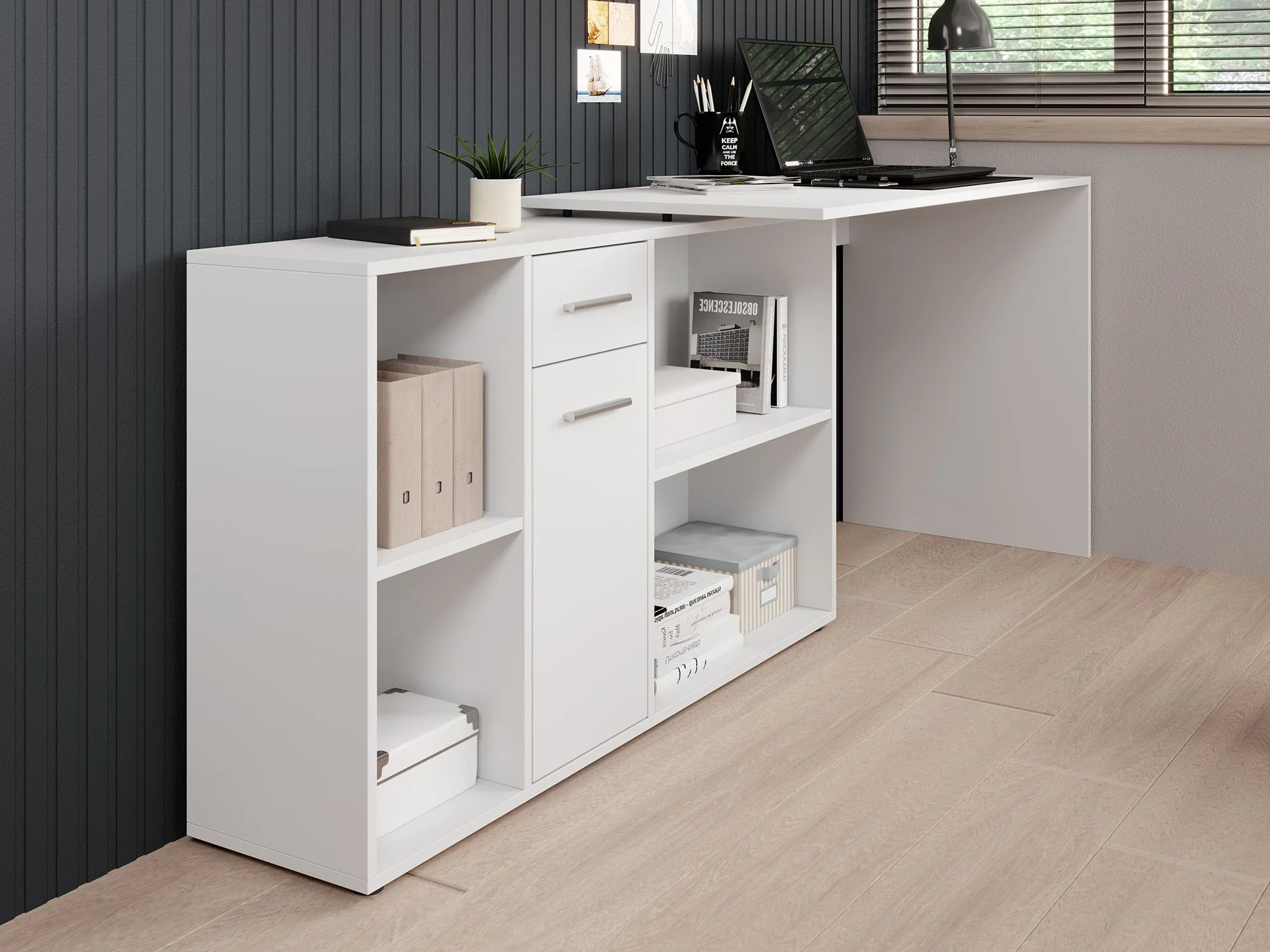 Crister - Bureau - Wit - 122x120 cm - Image 3