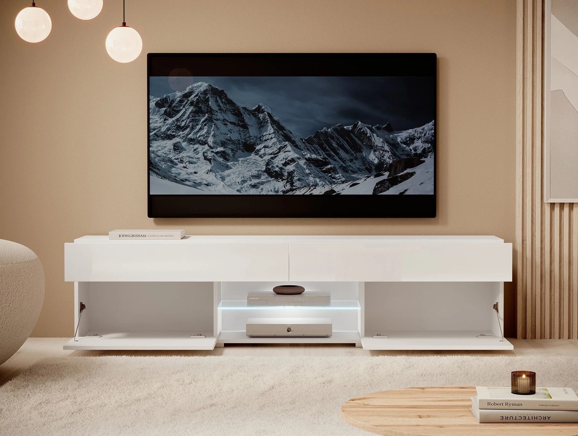Cruise - TV-Meubel met verlichting - Wit - 180 cm - Image 3