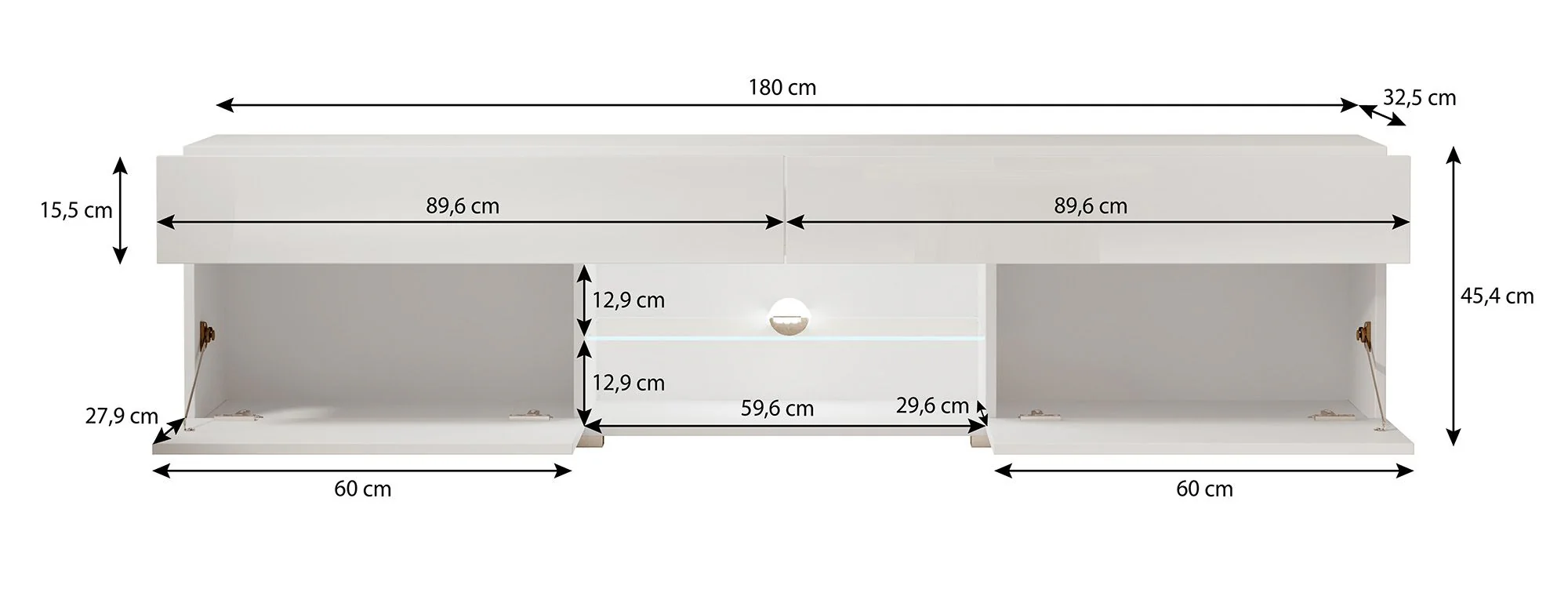 Cruise - TV-Meubel met verlichting - Wit - 180 cm - Image 5