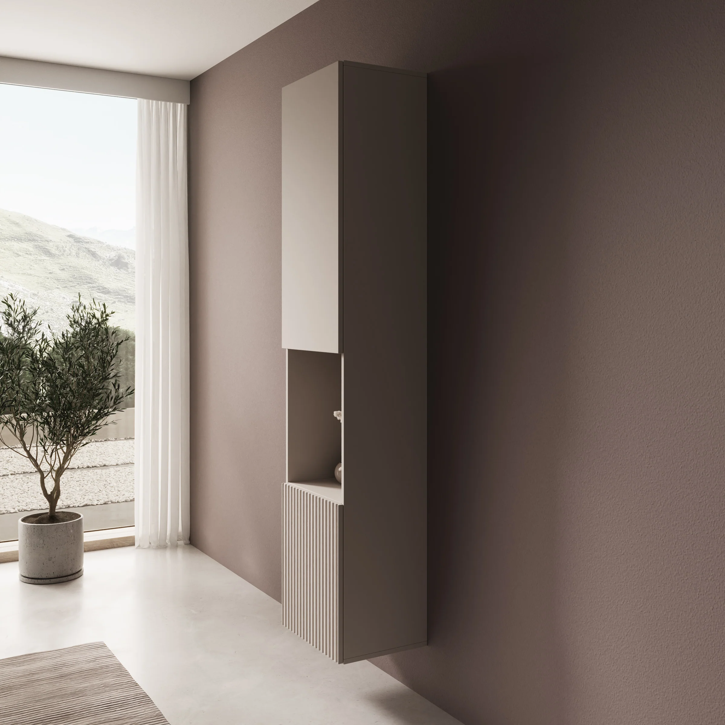 Cruzar 2 - Vitrinekast - Beige - 40x30x180 cm - Image 4