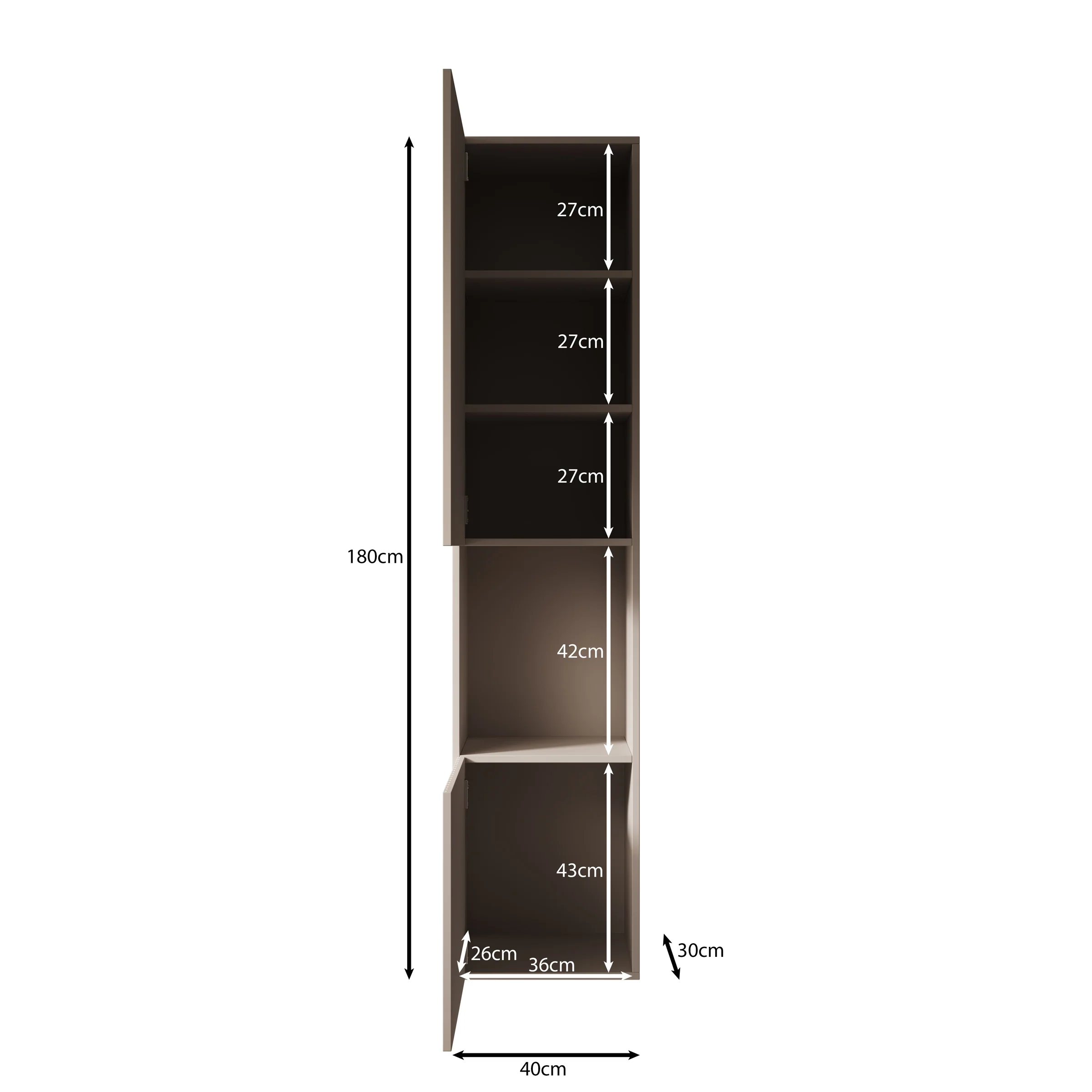 Cruzar 2 - Vitrinekast - Zwart - 40x30x180 cm - Image 5