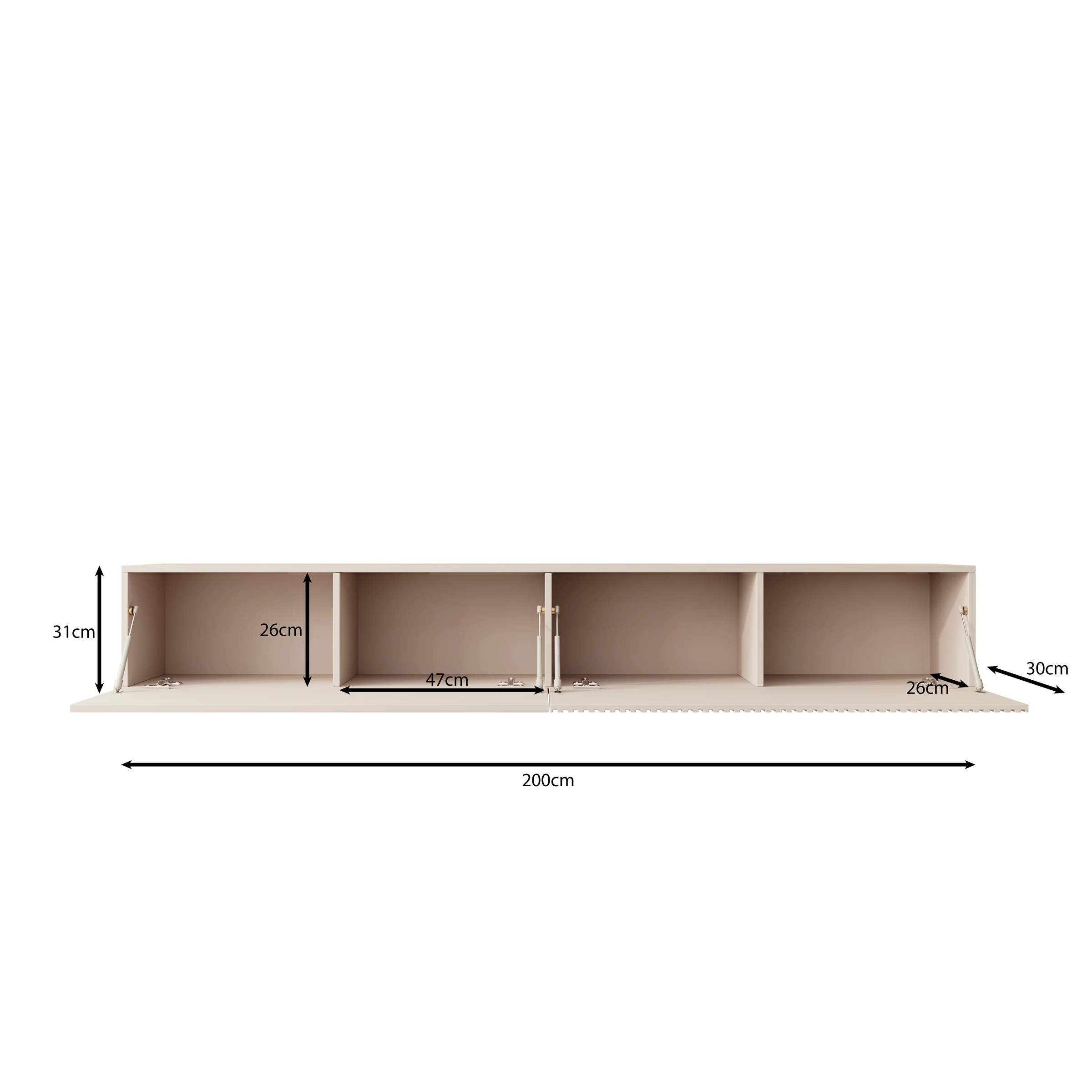 Cruzar - TV-Meubel - Zwart/Eiken - 200x30x31 cm - Image 6
