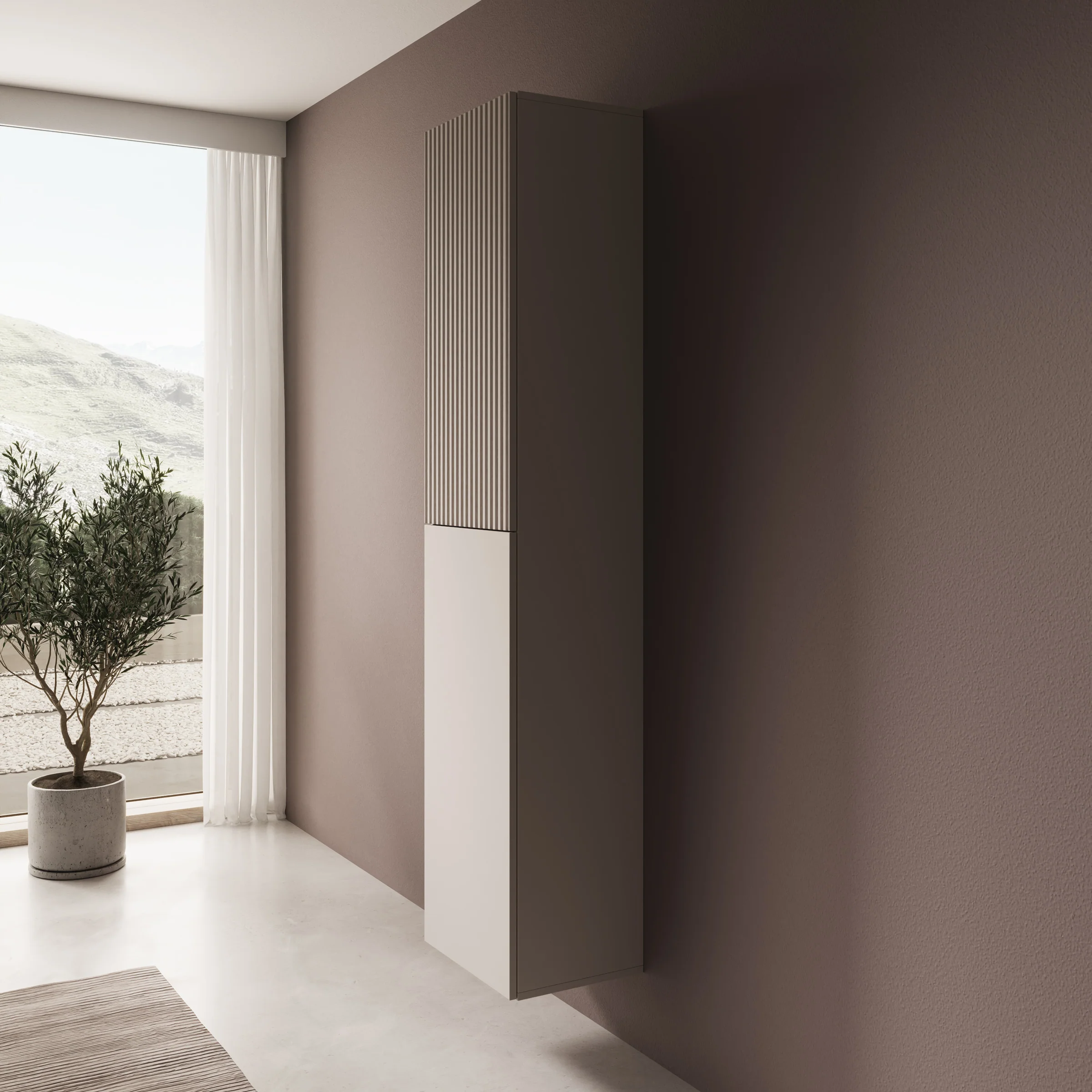 Cruzar - Vitrinekast - Beige - 40x30x180 cm - Image 4