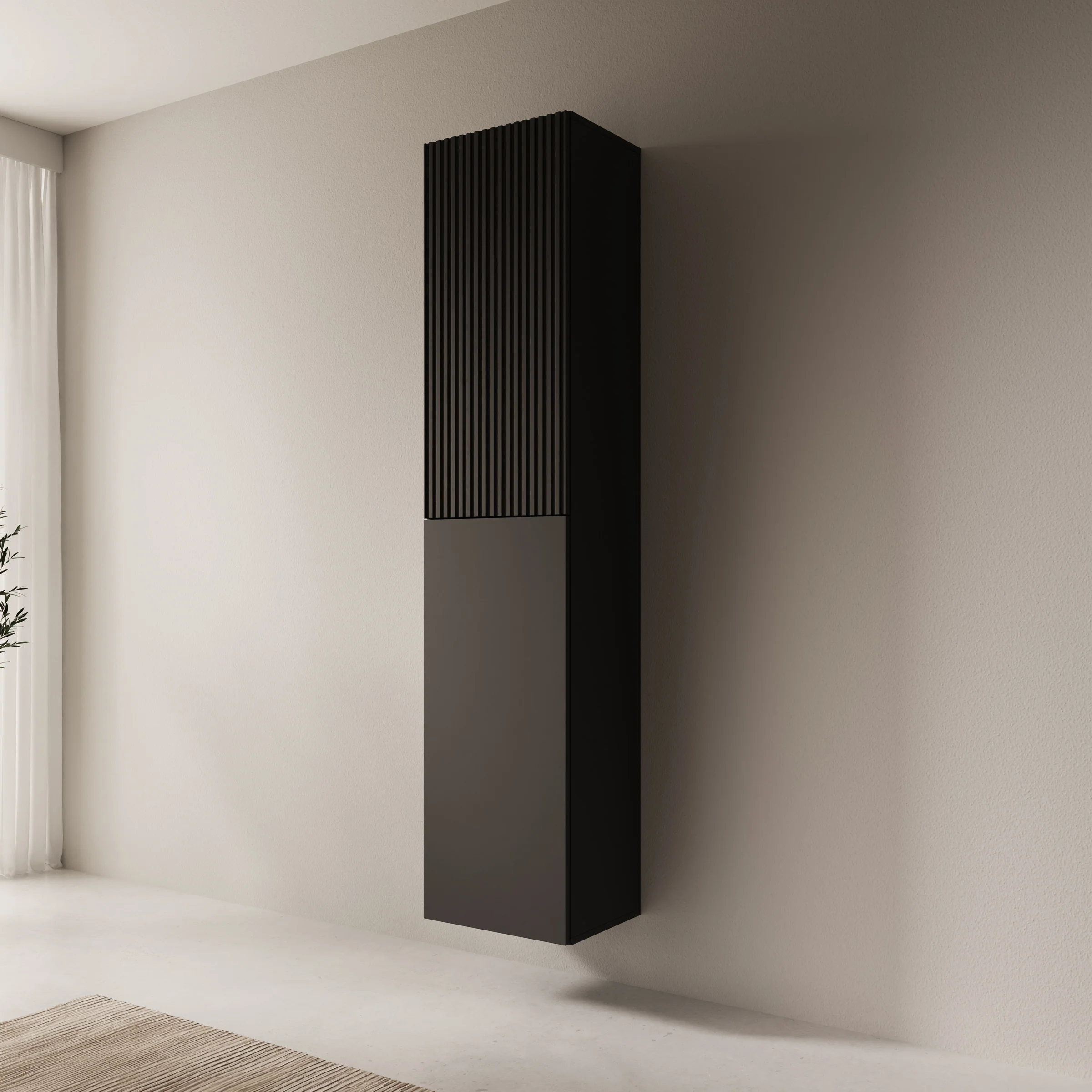 Cruzar - Vitrinekast - Zwart - 40x30x180 cm