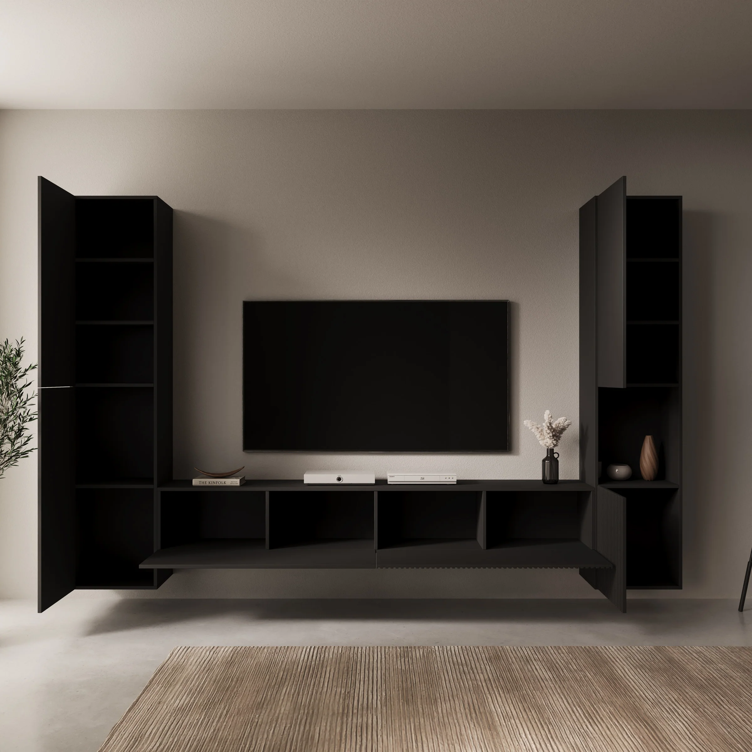 Cruzar - Wandmeubel - Zwart - 280x30x180 cm - Image 2