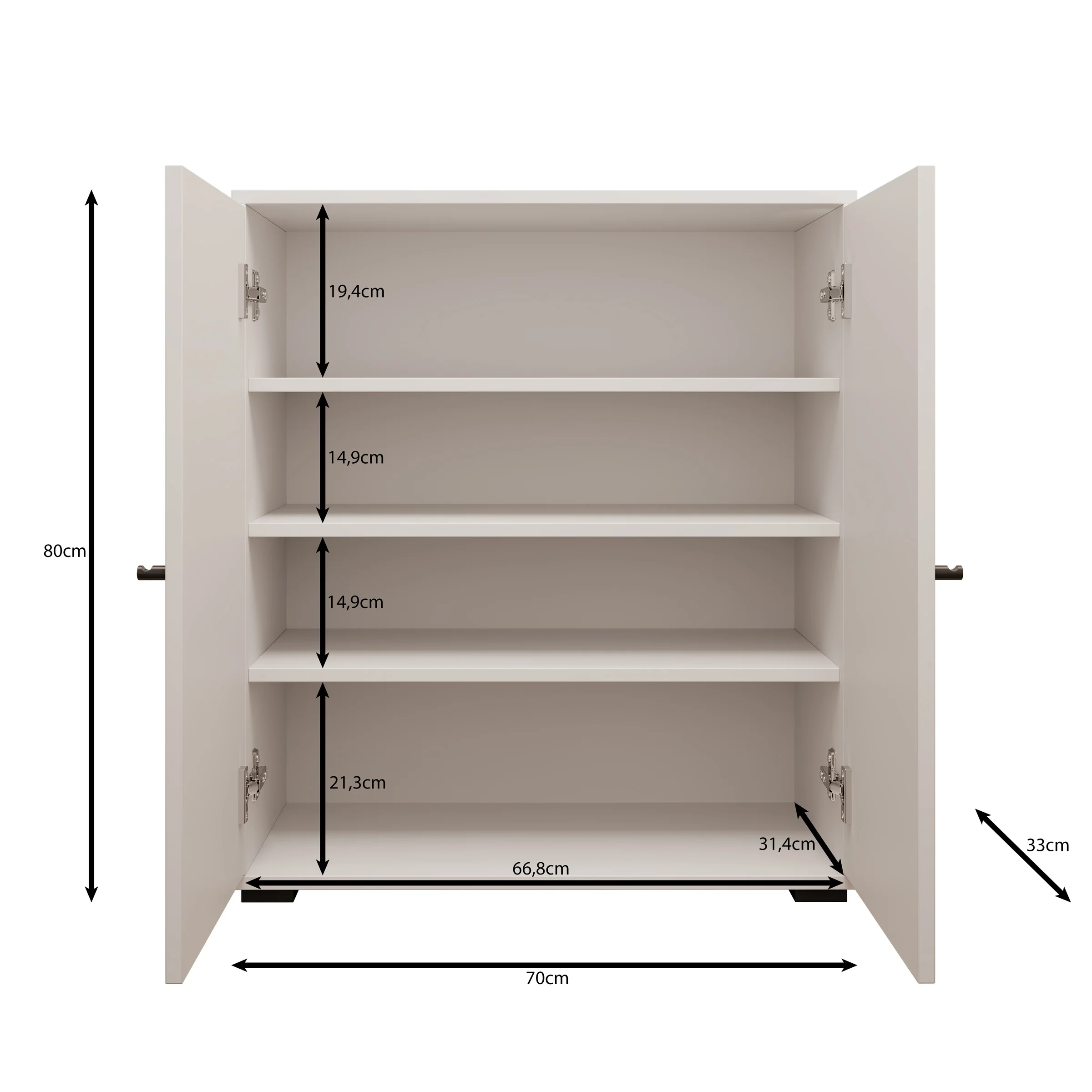 Deacon - Schoenenkast - Zwart - 70x33x78 cm - Image 6