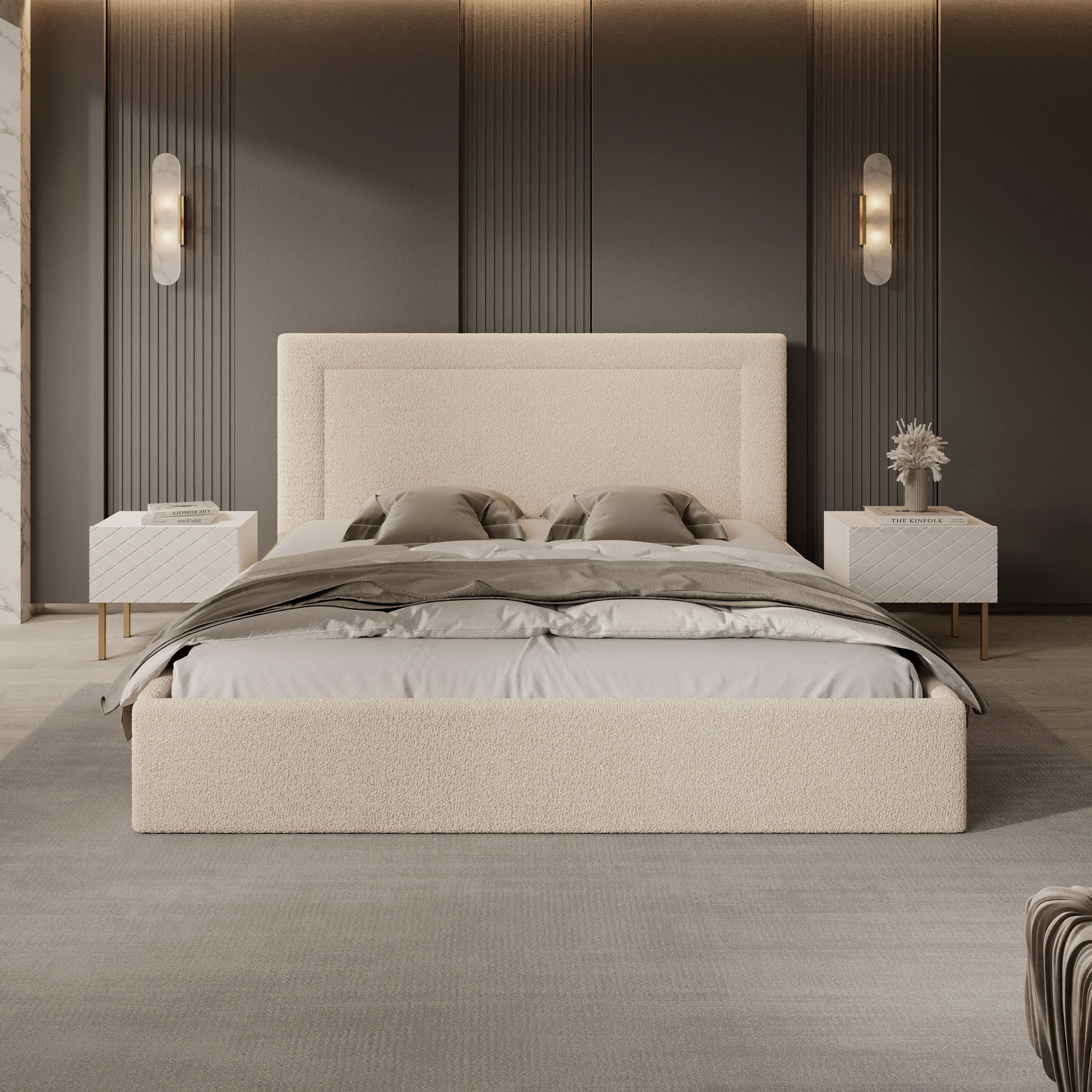 Dejada - Tweepersoonsbed - Beige teddystof - 180x200 cm - Image 3