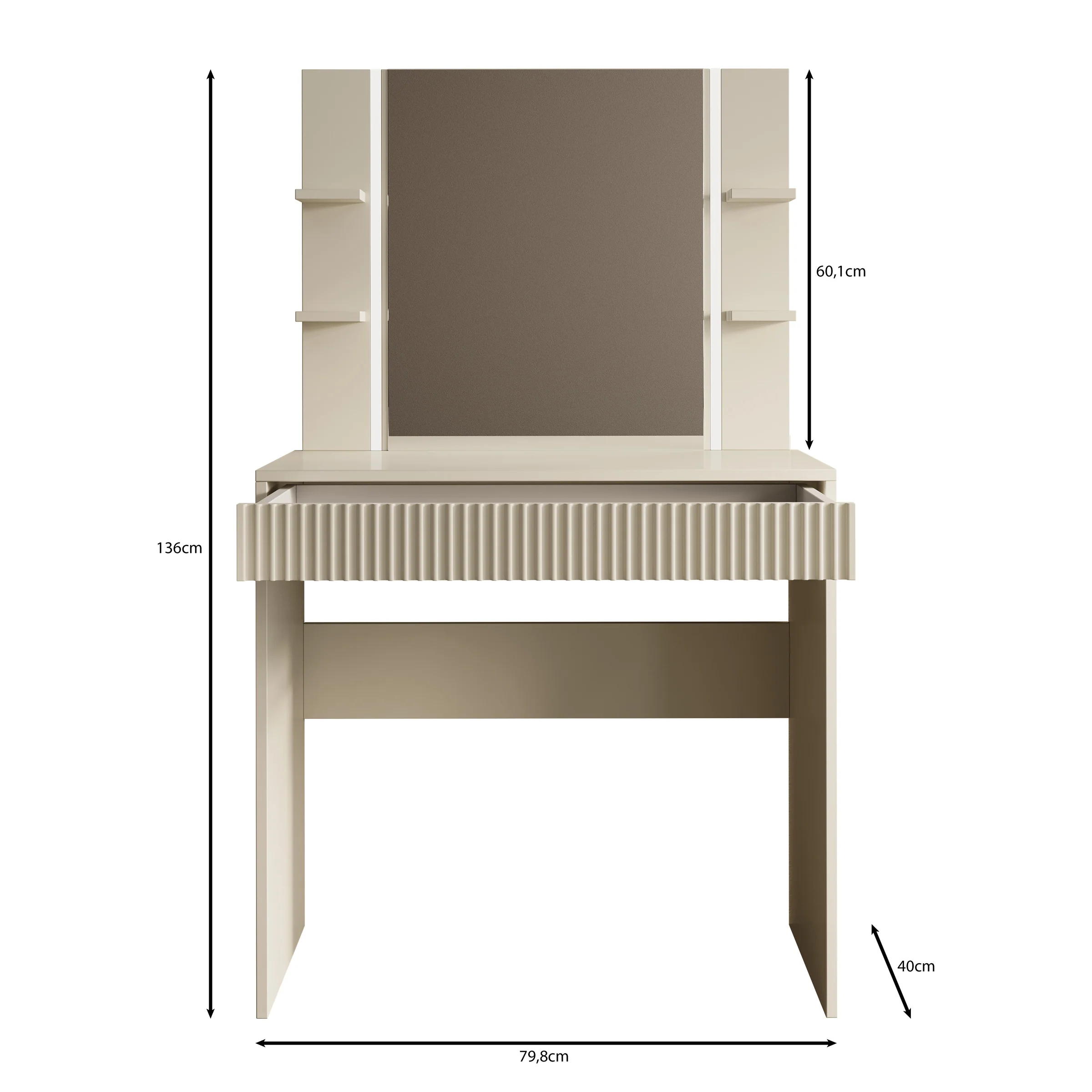 Delaware - Kaptafel - Beige - 80x40 cm - Image 5