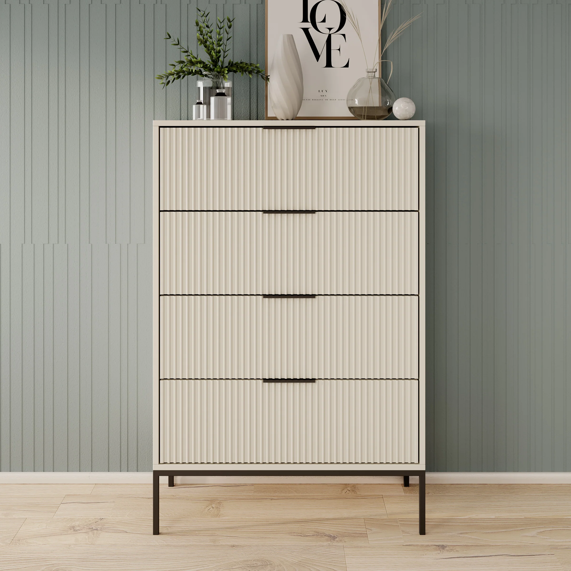 Delaware - Ladekast 4 lades - Beige - 76x40x116 cm - Image 3