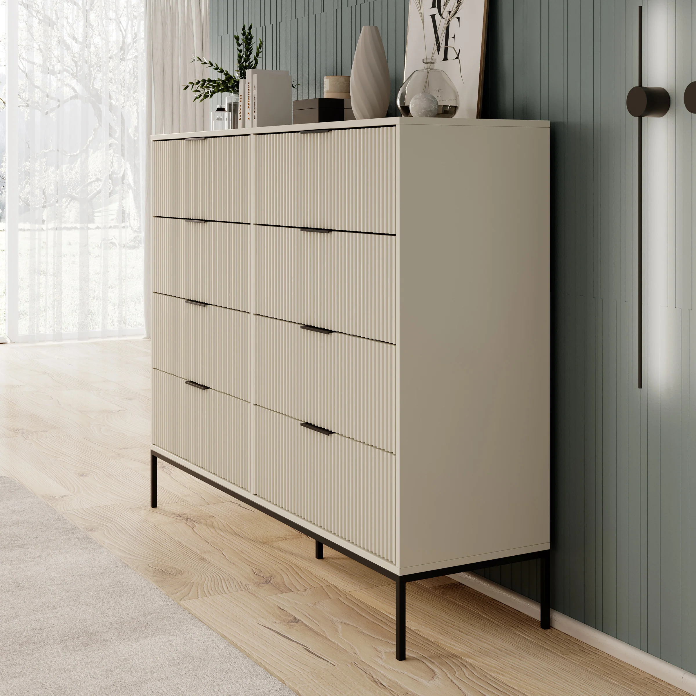 Delaware - Ladekast 8 lades - Beige - 150x40x116 cm - Image 4