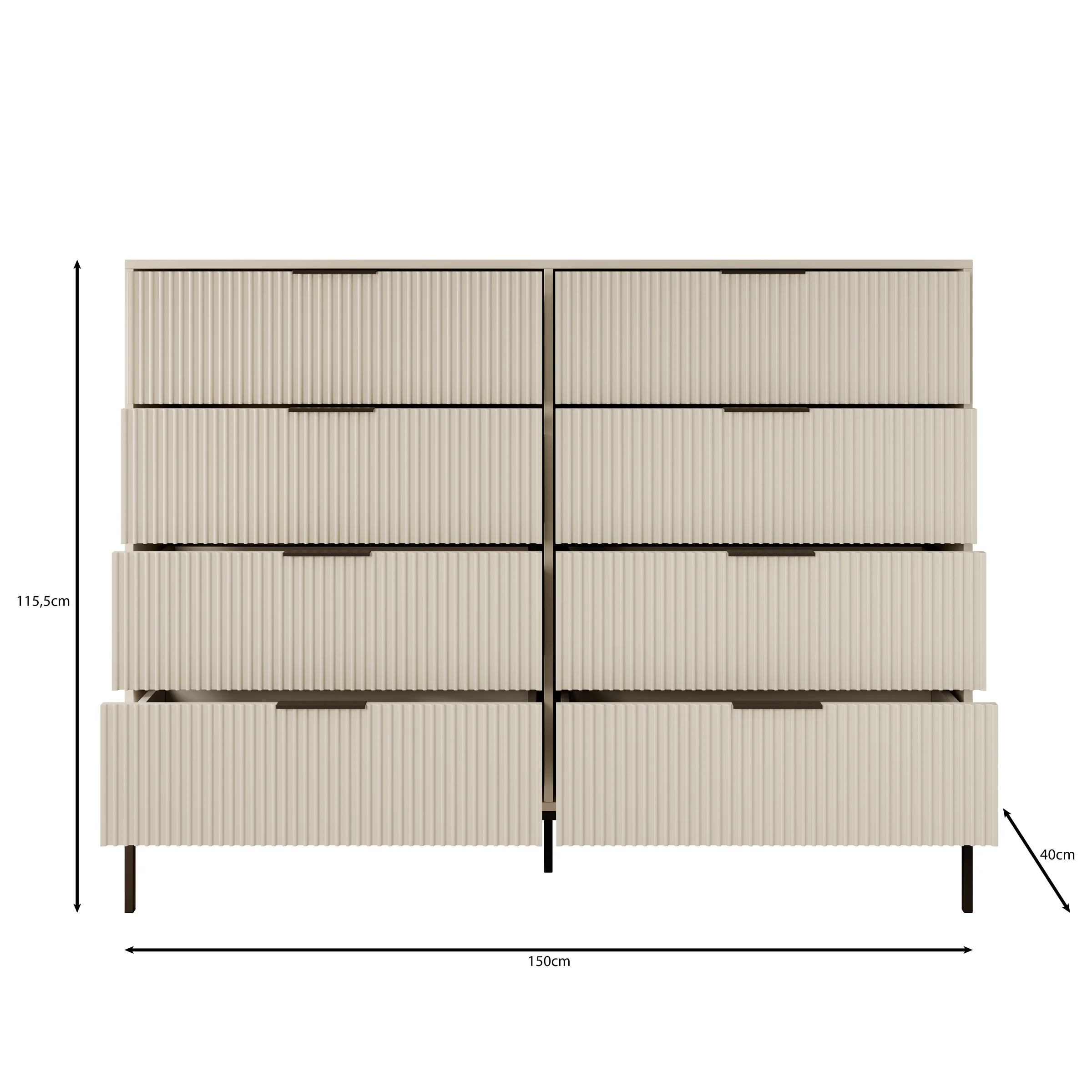 Delaware - Ladekast 8 lades - Beige - 150x40x116 cm - Image 5