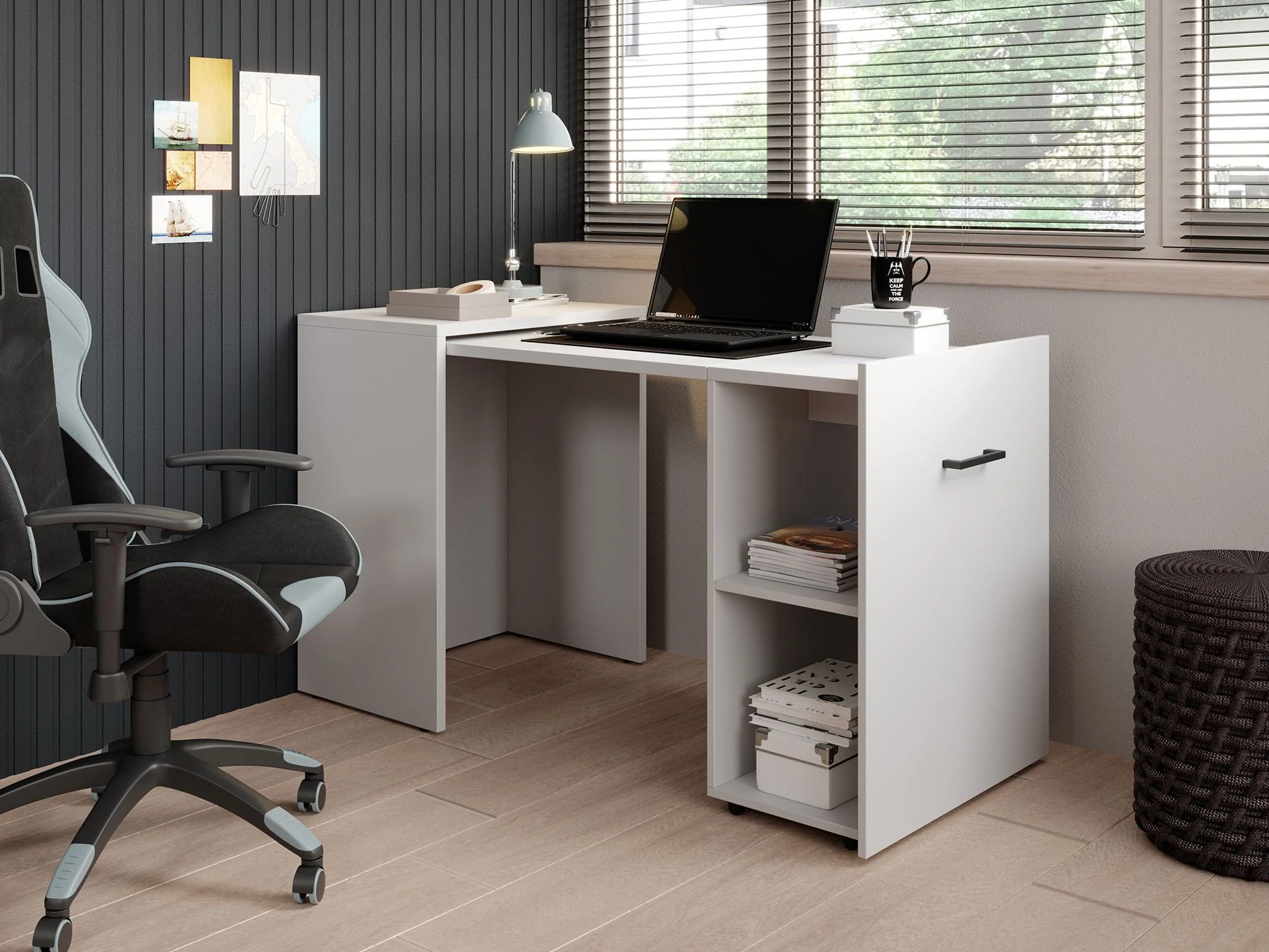 Dice - Bureau - Wit - 132x60 cm