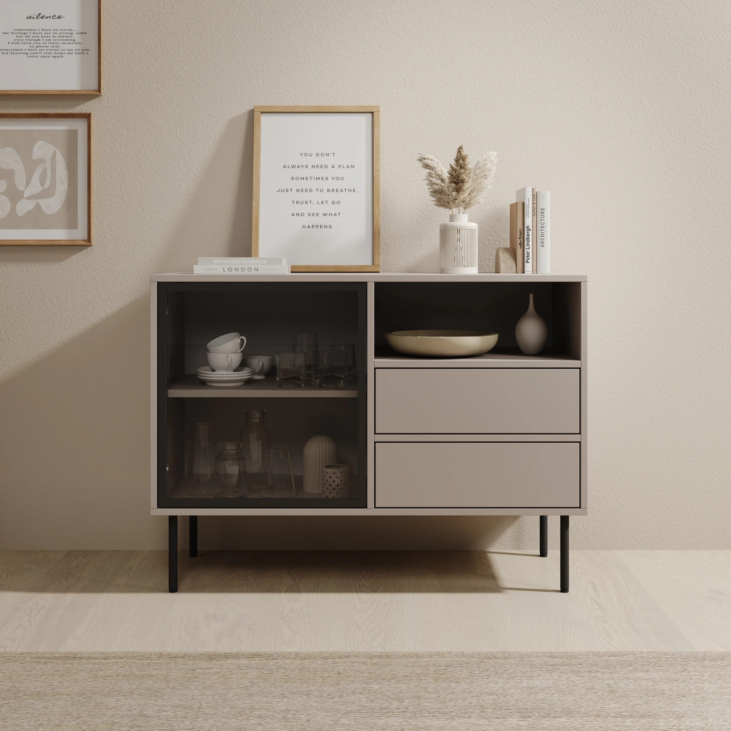 Dimora - Dressoir - Beige - 100x40x80 cm - Image 3