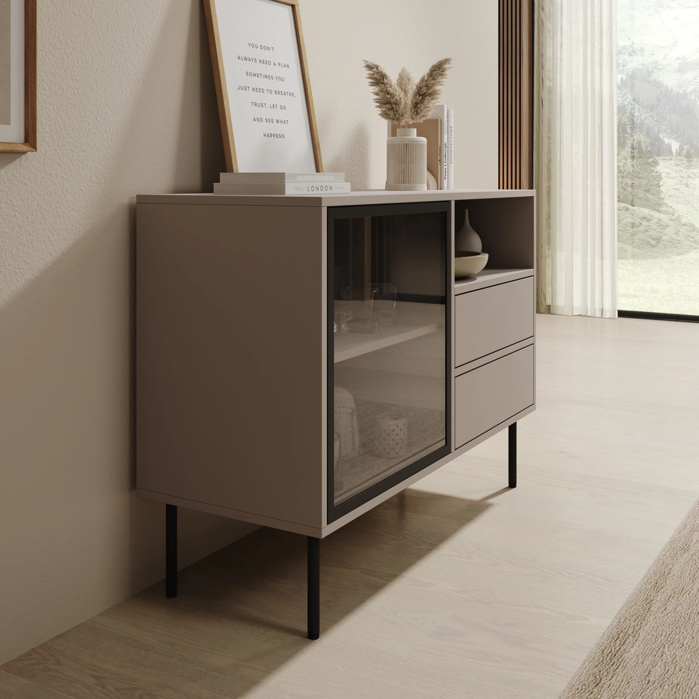 Dimora - Dressoir - Beige - 100x40x80 cm - Image 4