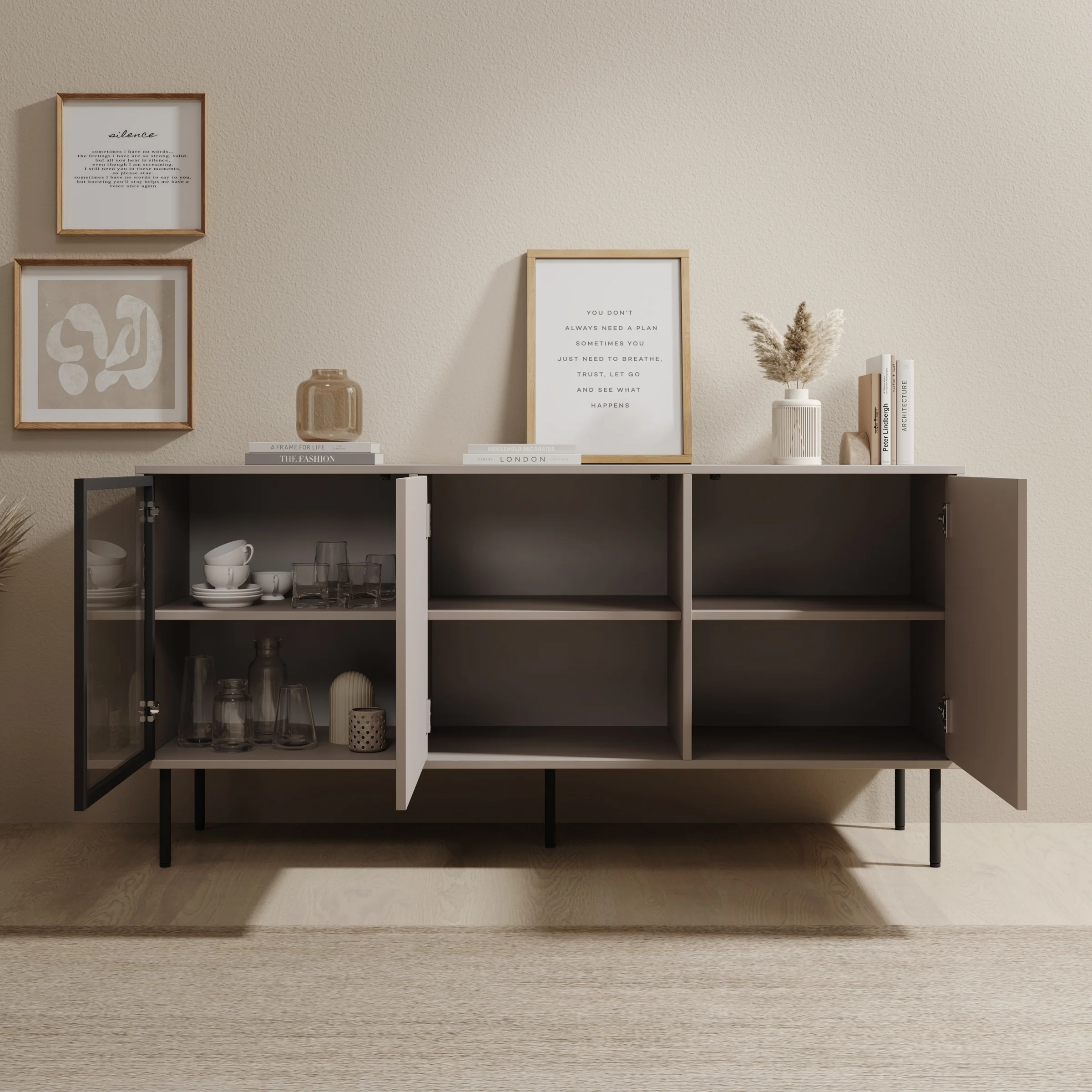 Dimora - Dressoir - Beige - 151x40x75 cm - Image 2