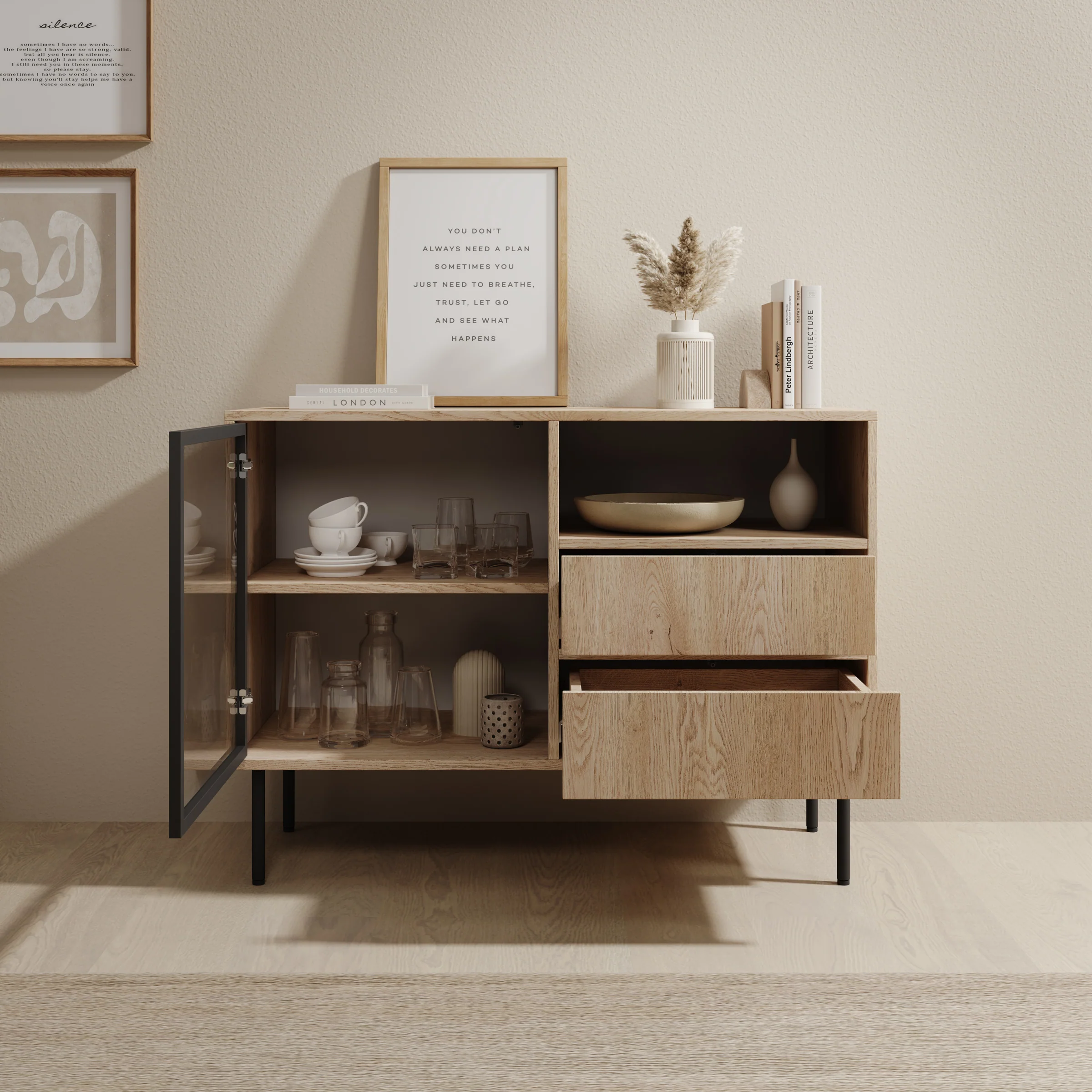 Dimora - Dressoir - Eikenpatroon - 100x40x80 cm - Image 2