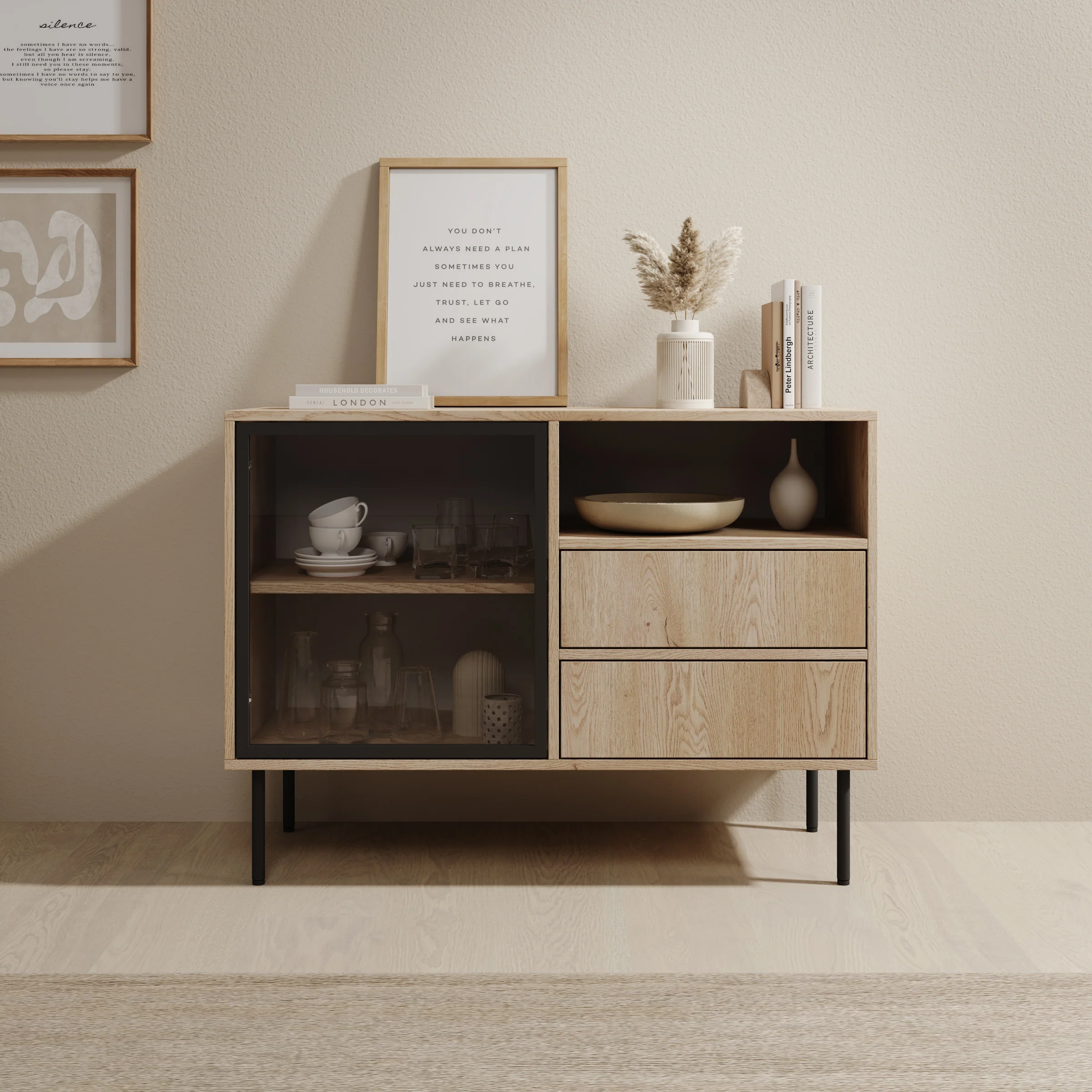Dimora - Dressoir - Eikenpatroon - 100x40x80 cm - Image 3