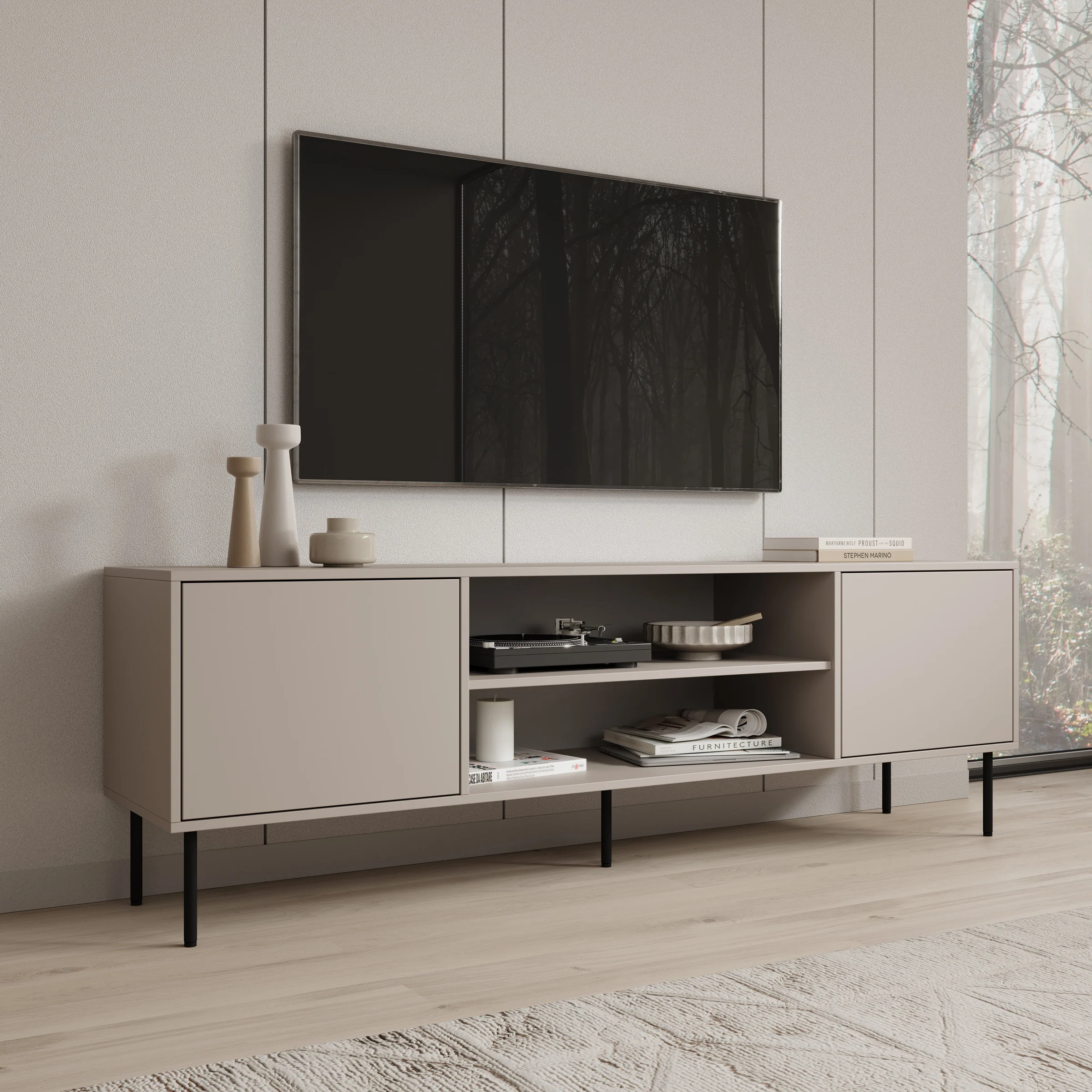 Dimora - TV-Meubel - Beige - 183x40x60 cm