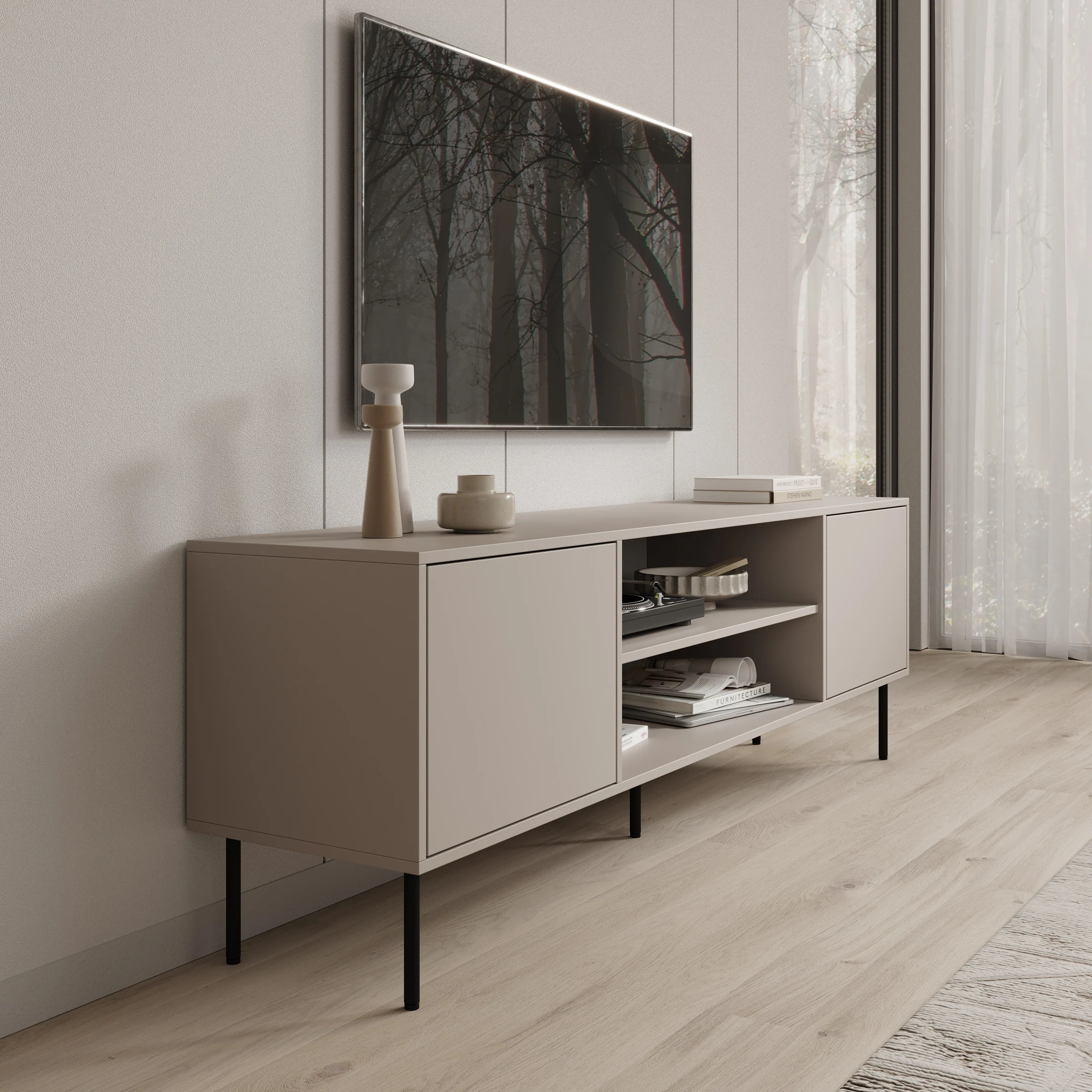 Dimora - TV-Meubel - Beige - 183x40x60 cm - Image 4
