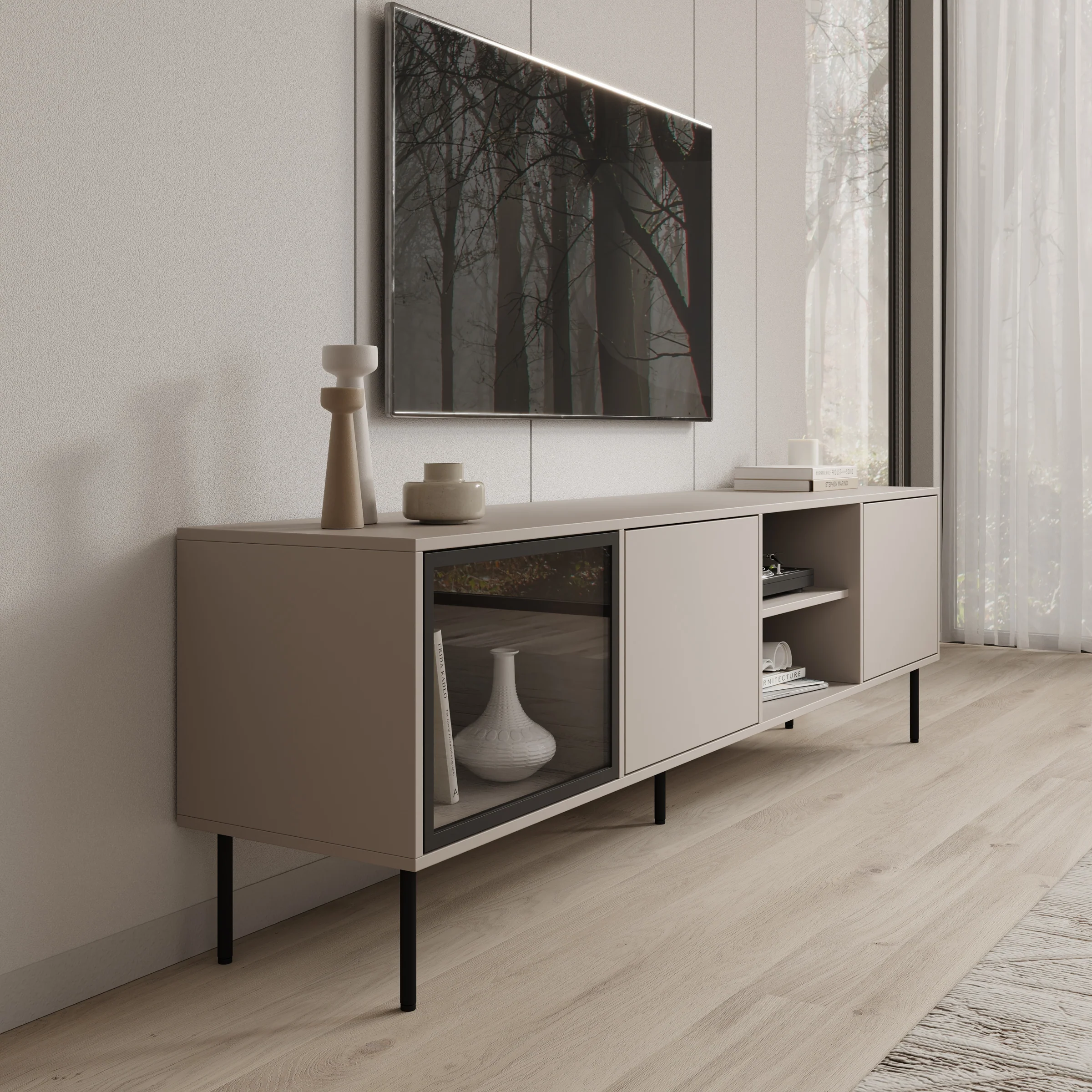 Dimora - TV-Meubel - Beige - 201x40x60 cm - Image 4