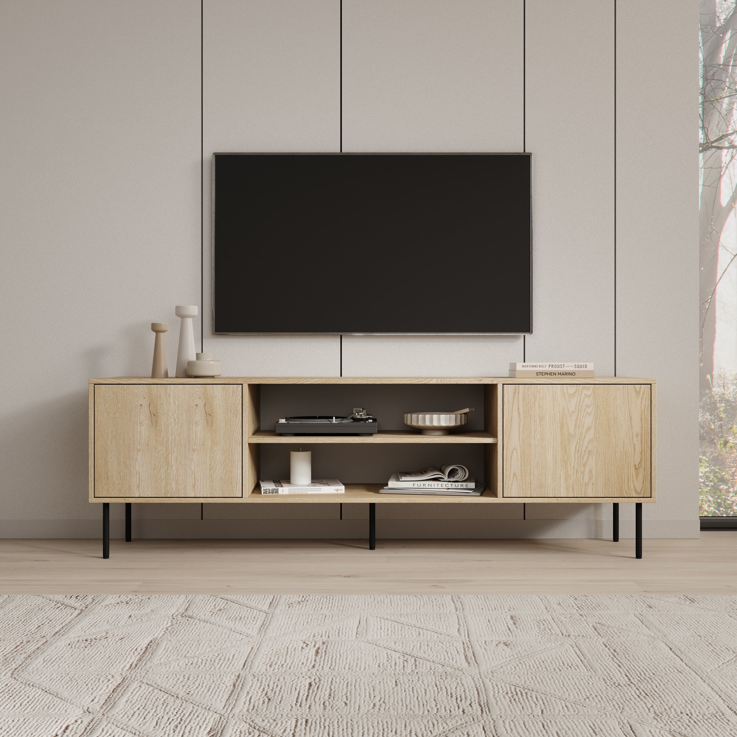 Dimora - TV-Meubel - Eikenpatroon - 183x40x60 cm - Image 3