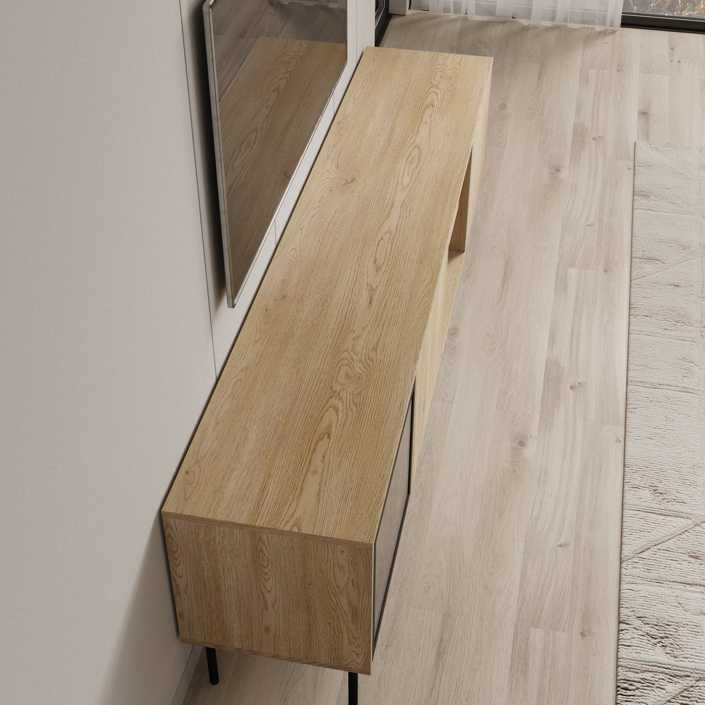 Dimora - TV-Meubel - Eikenpatroon - 201x40x60 cm - Image 5