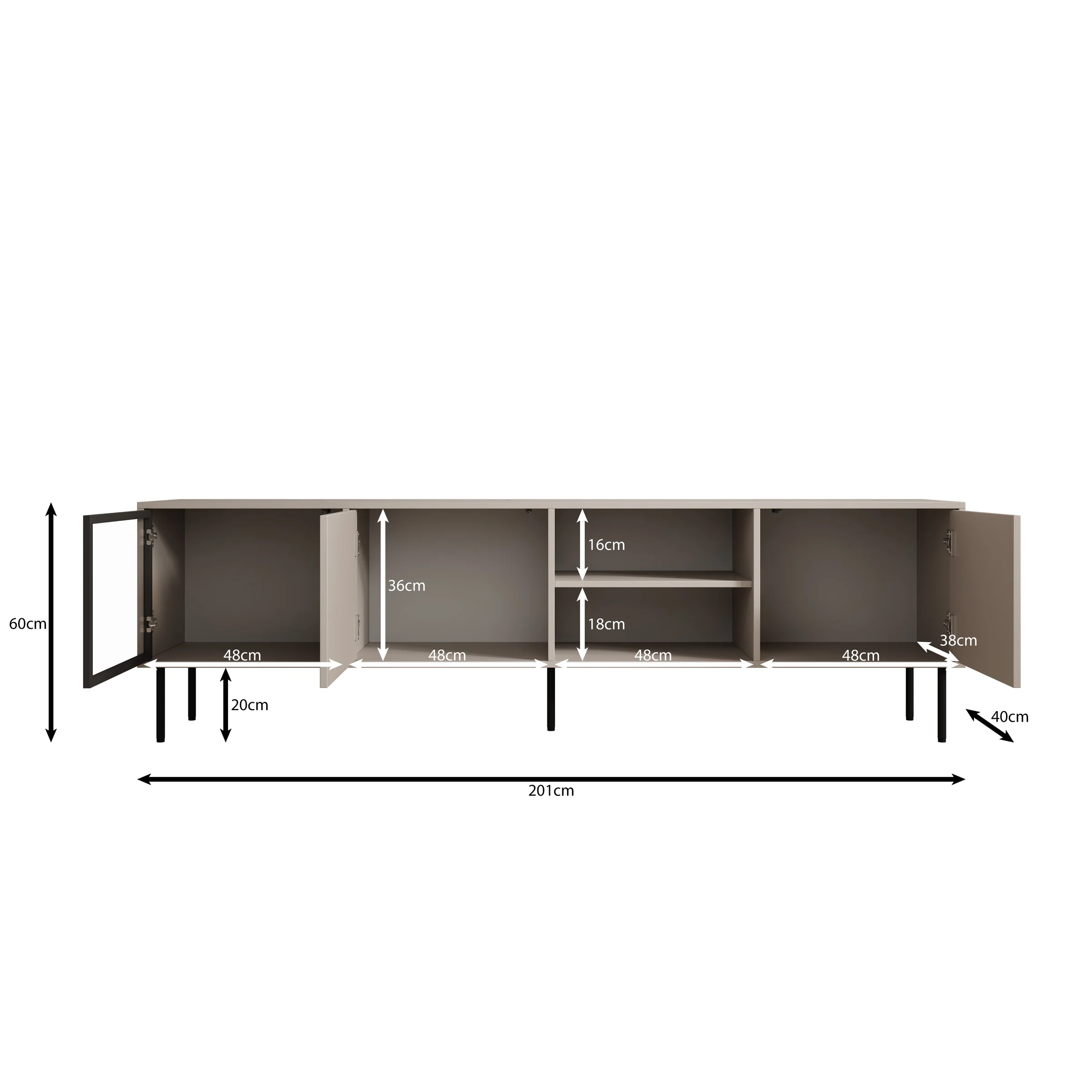Dimora - TV-Meubel - Eikenpatroon - 201x40x60 cm - Image 6