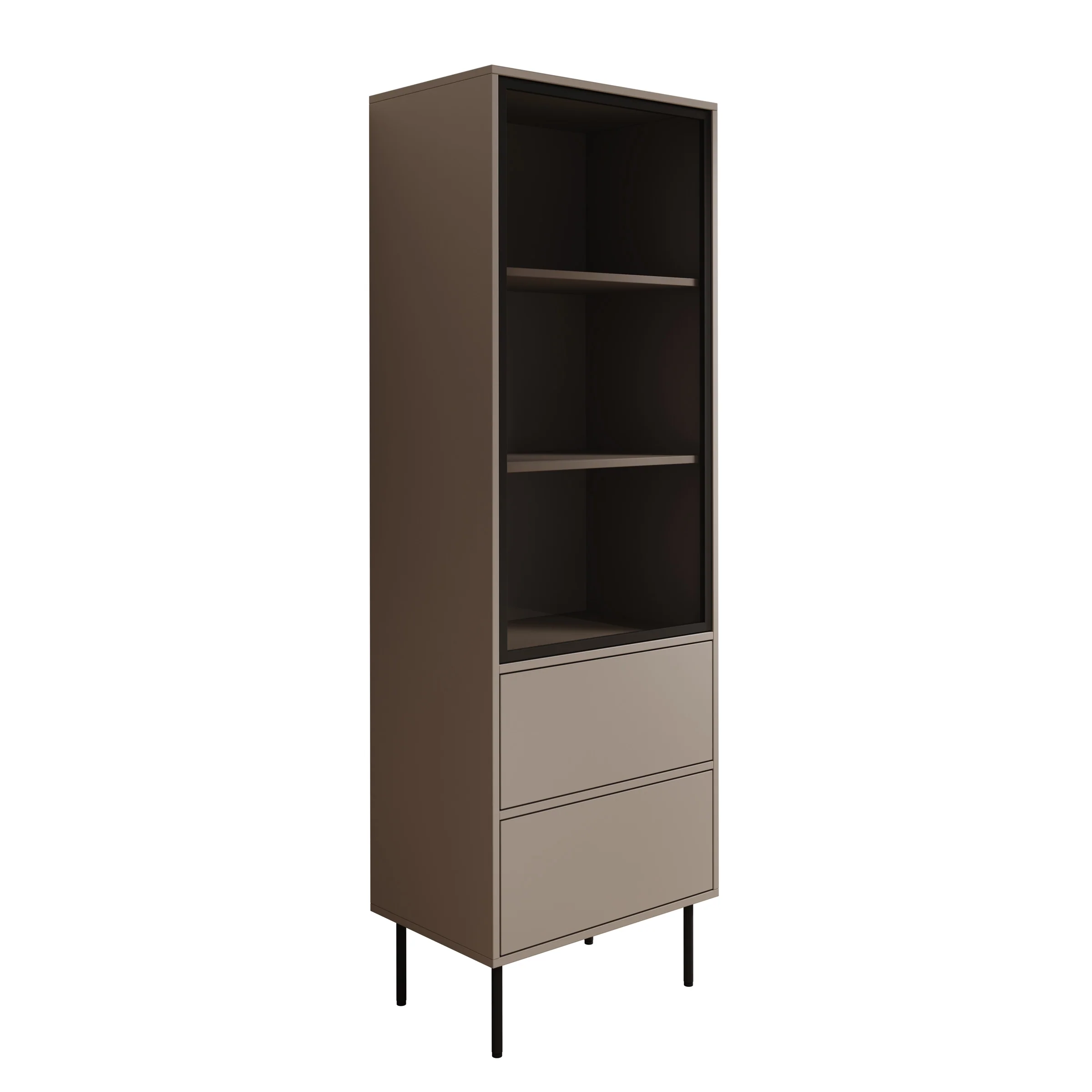 Dimora - Vitrinekast - Beige - 60x40x185 cm - Image 7