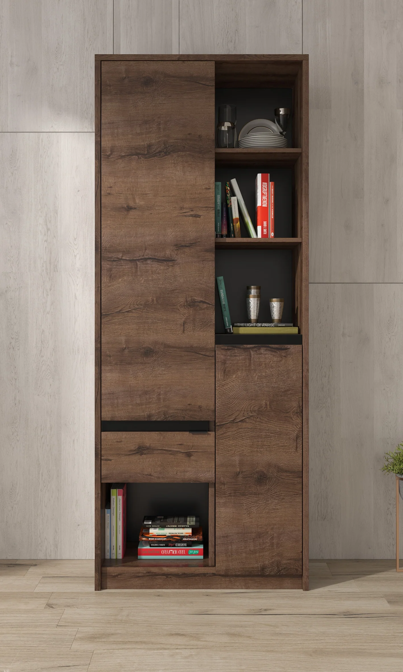 Diplo - Boekenkast - Eiken - 80x40x200 cm - Image 3