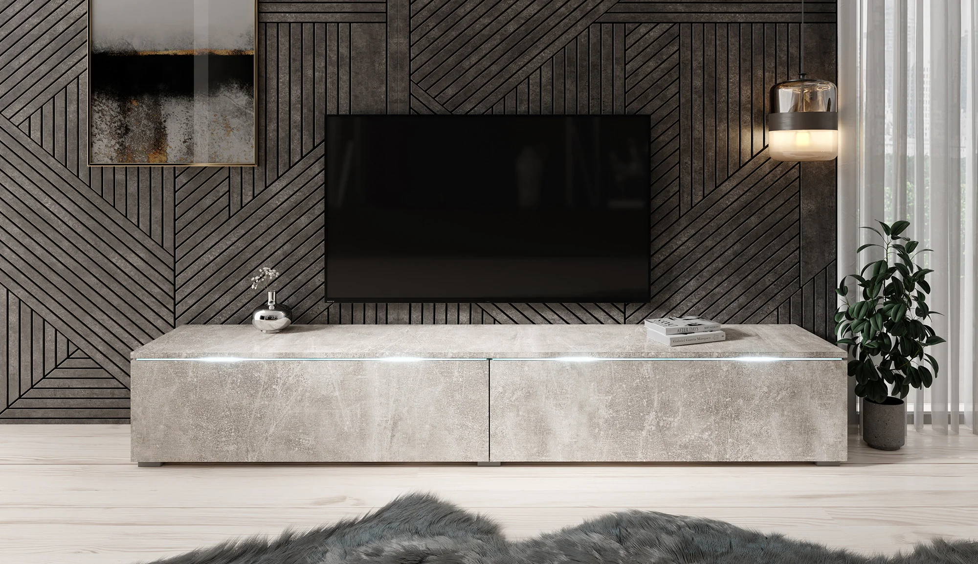 Dixon - TV-Meubel - Betonlook  - 180 cm - Image 3