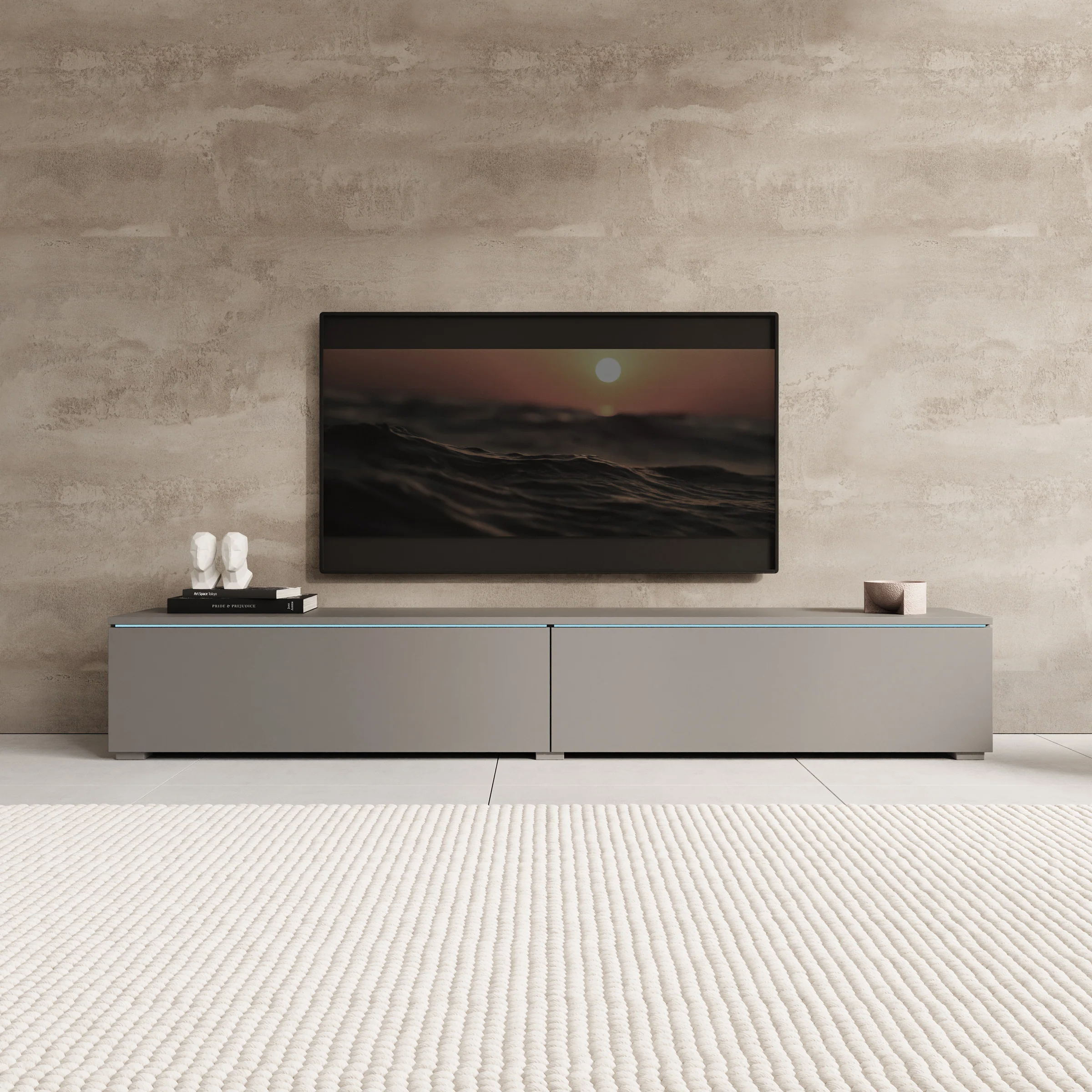 Dixon - TV-Meubel - Grijs - 180x33x30 cm - Image 6