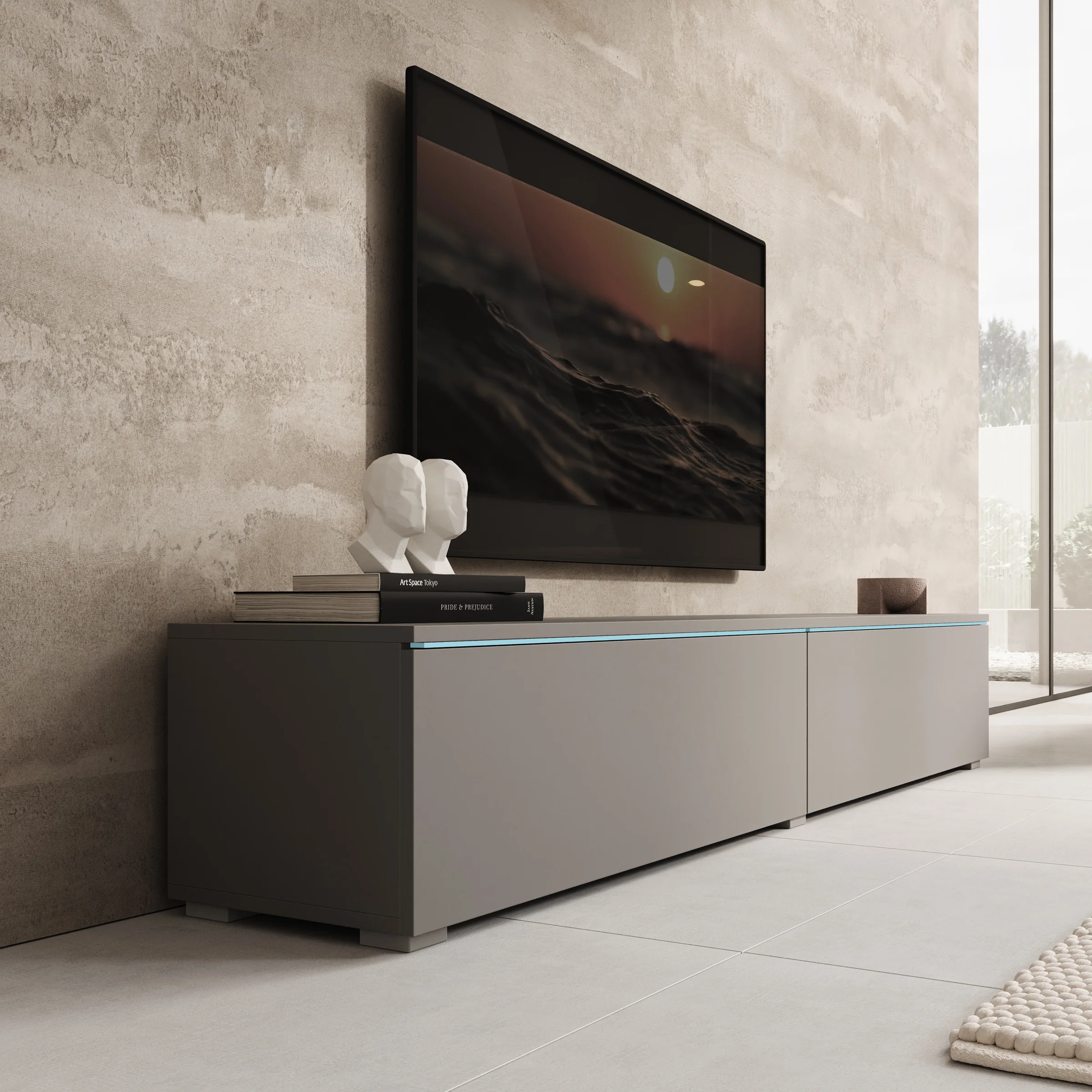 Dixon - TV-Meubel - Grijs - 180x33x30 cm - Image 8