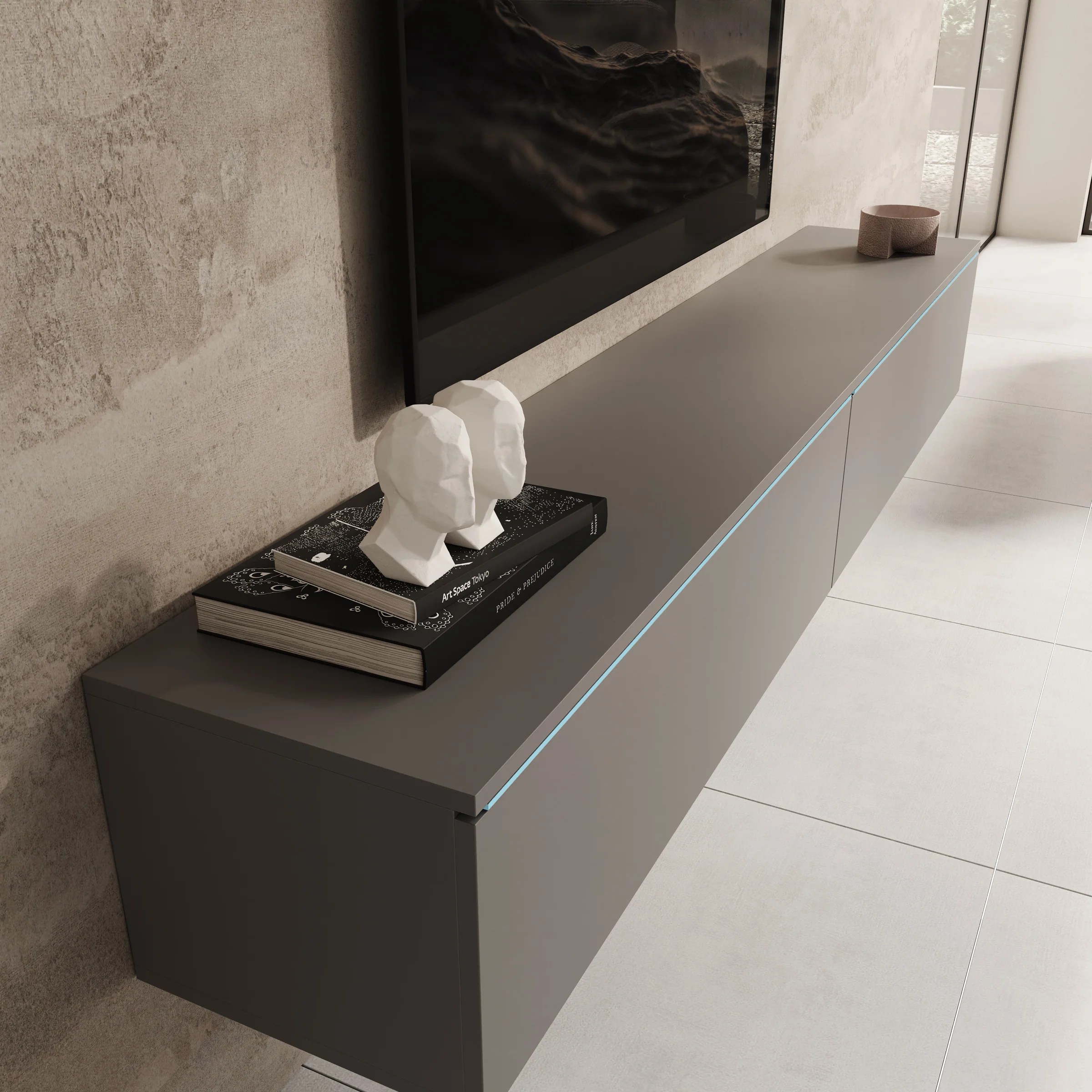Dixon - TV-Meubel - Grijs - 180x33x30 cm - Image 9