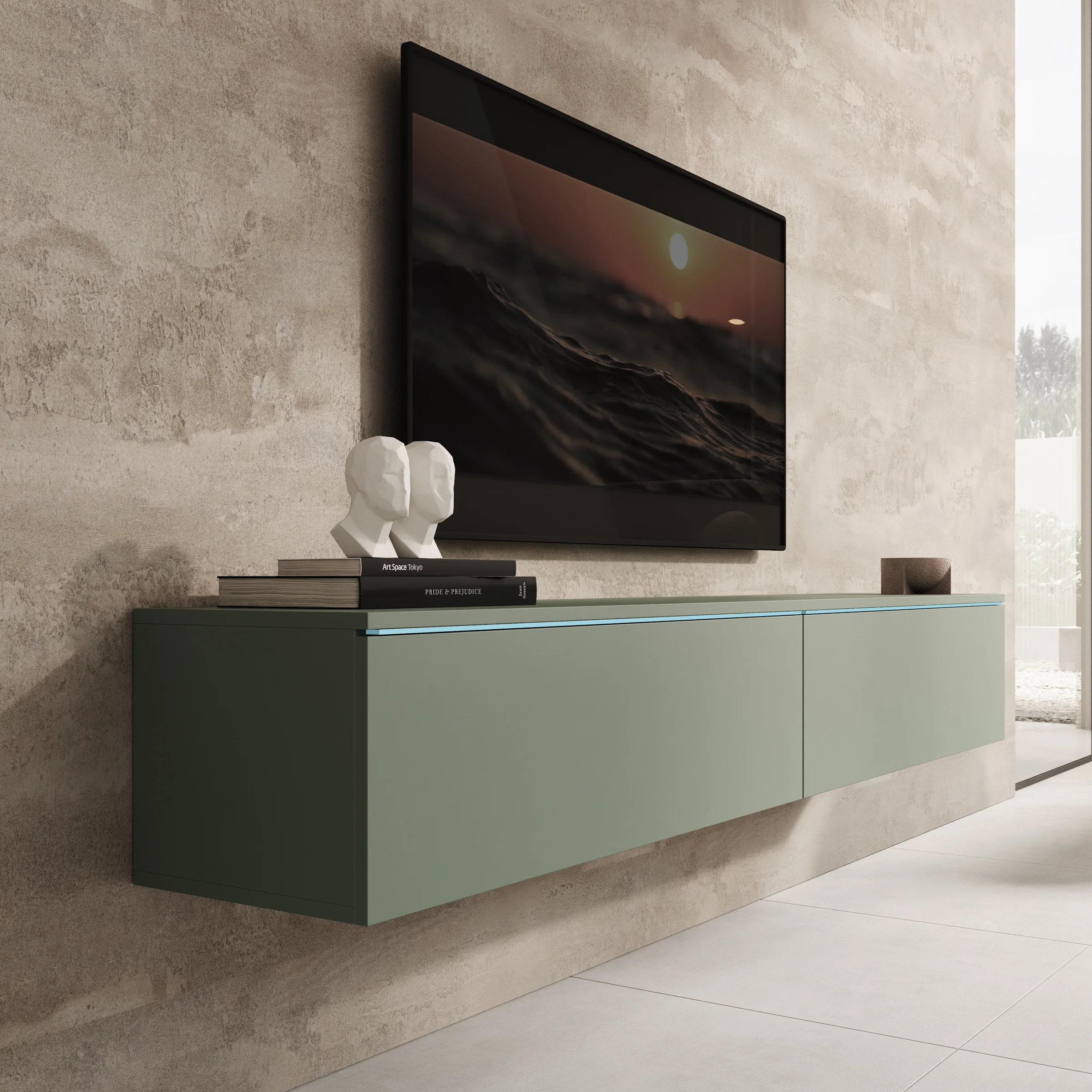 Dixon - TV-Meubel - Groen - 180x33x30 cm - Image 7