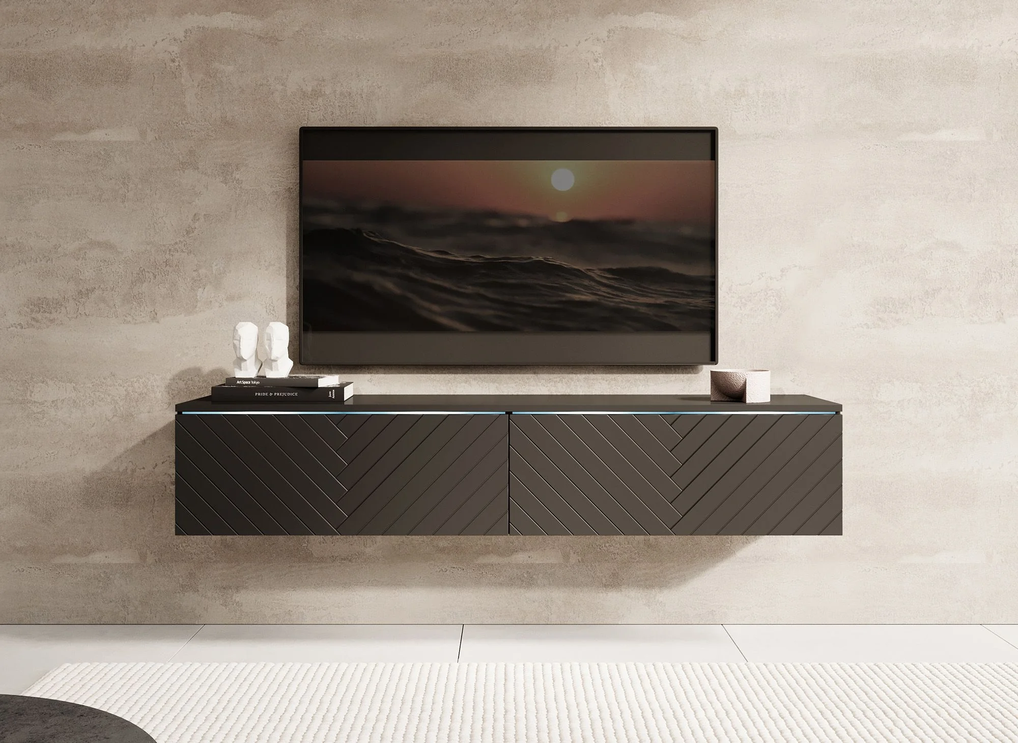 Dixon - TV-Meubel - Zwart visgraat - 140 cm - Image 3