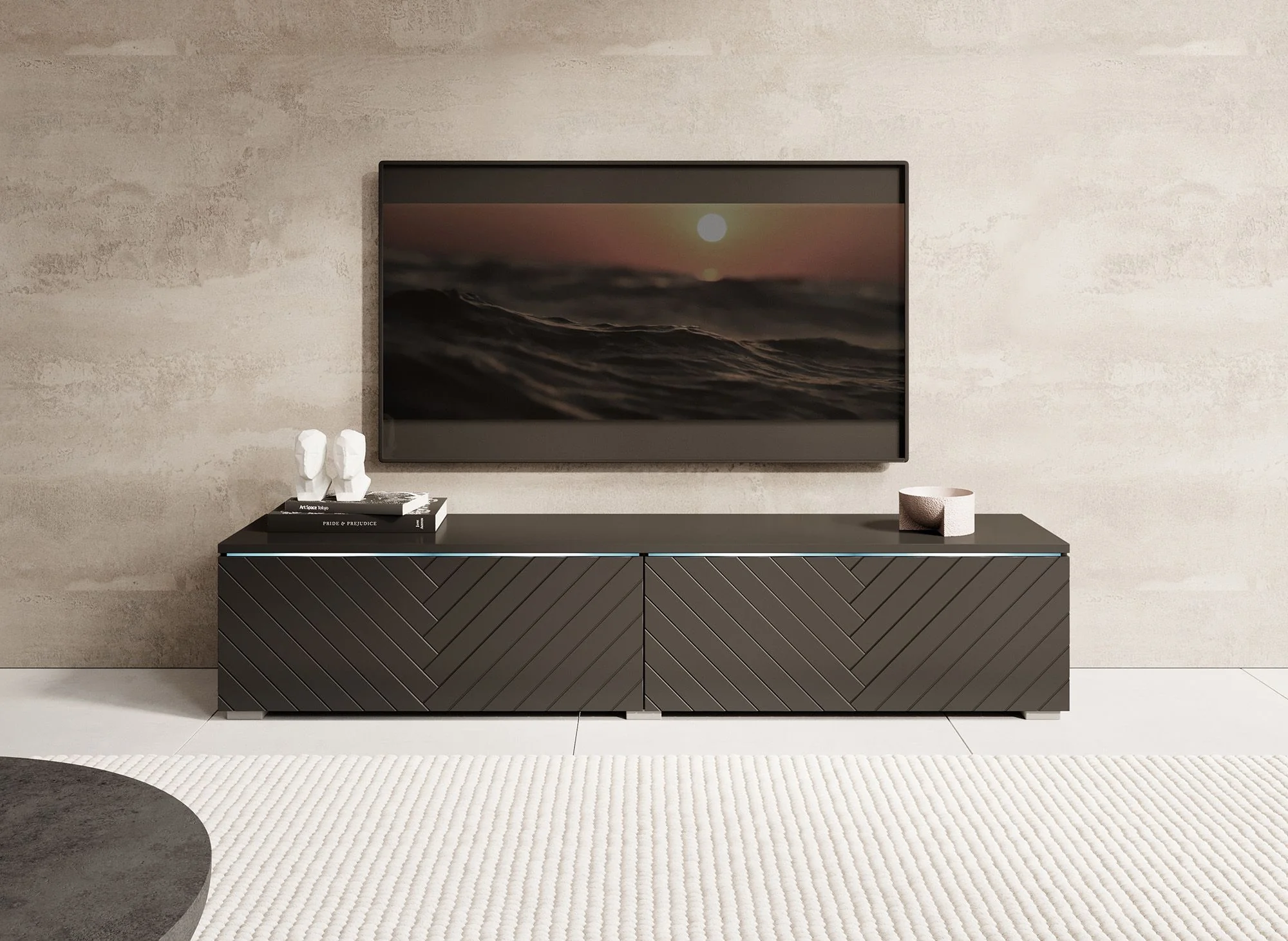 Dixon - TV-Meubel - Zwart visgraat - 140 cm - Image 4