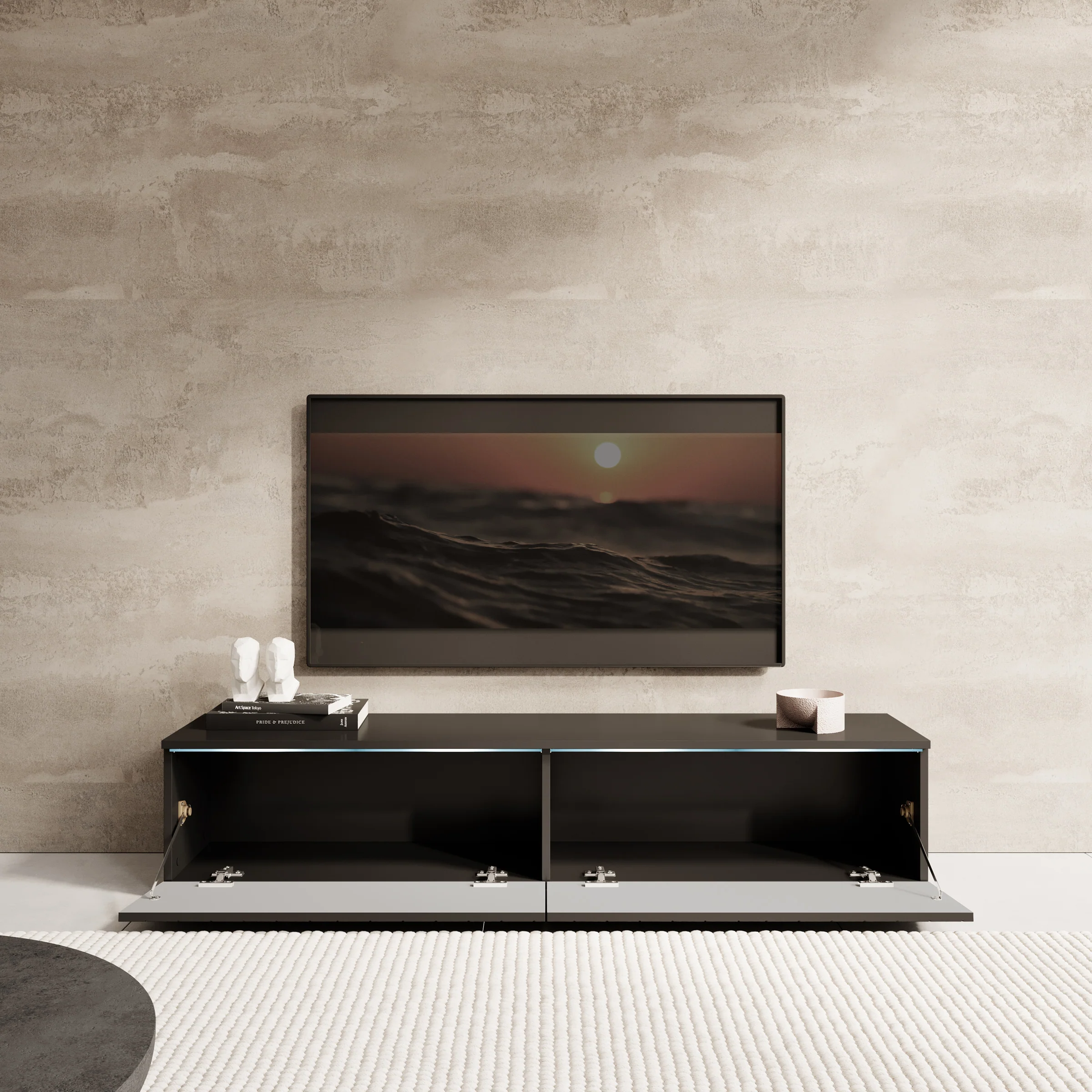 Dixon - TV-Meubel - Zwart visgraat - 140 cm - Image 6