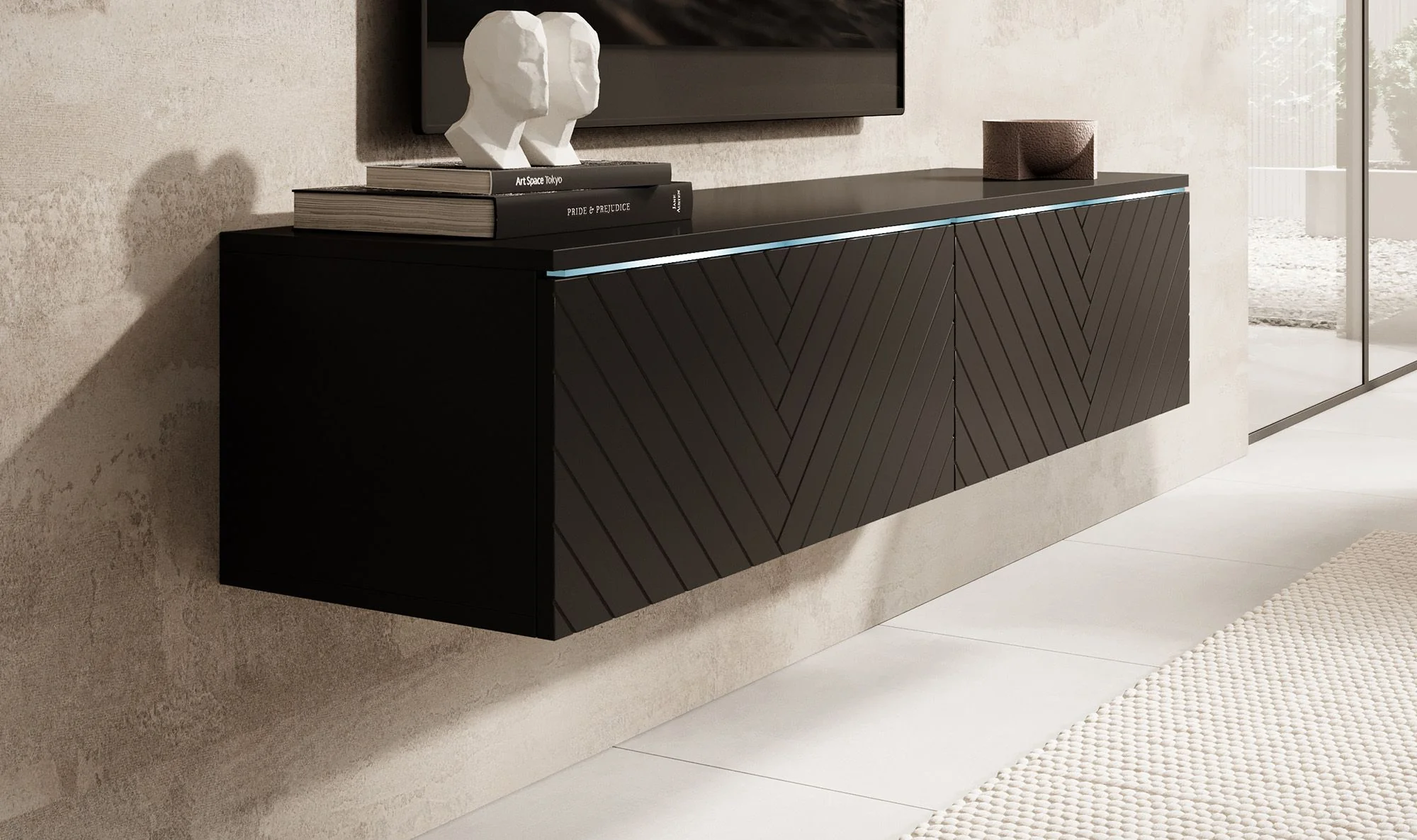 Dixon - TV-Meubel - Zwart visgraat - 140 cm - Image 7