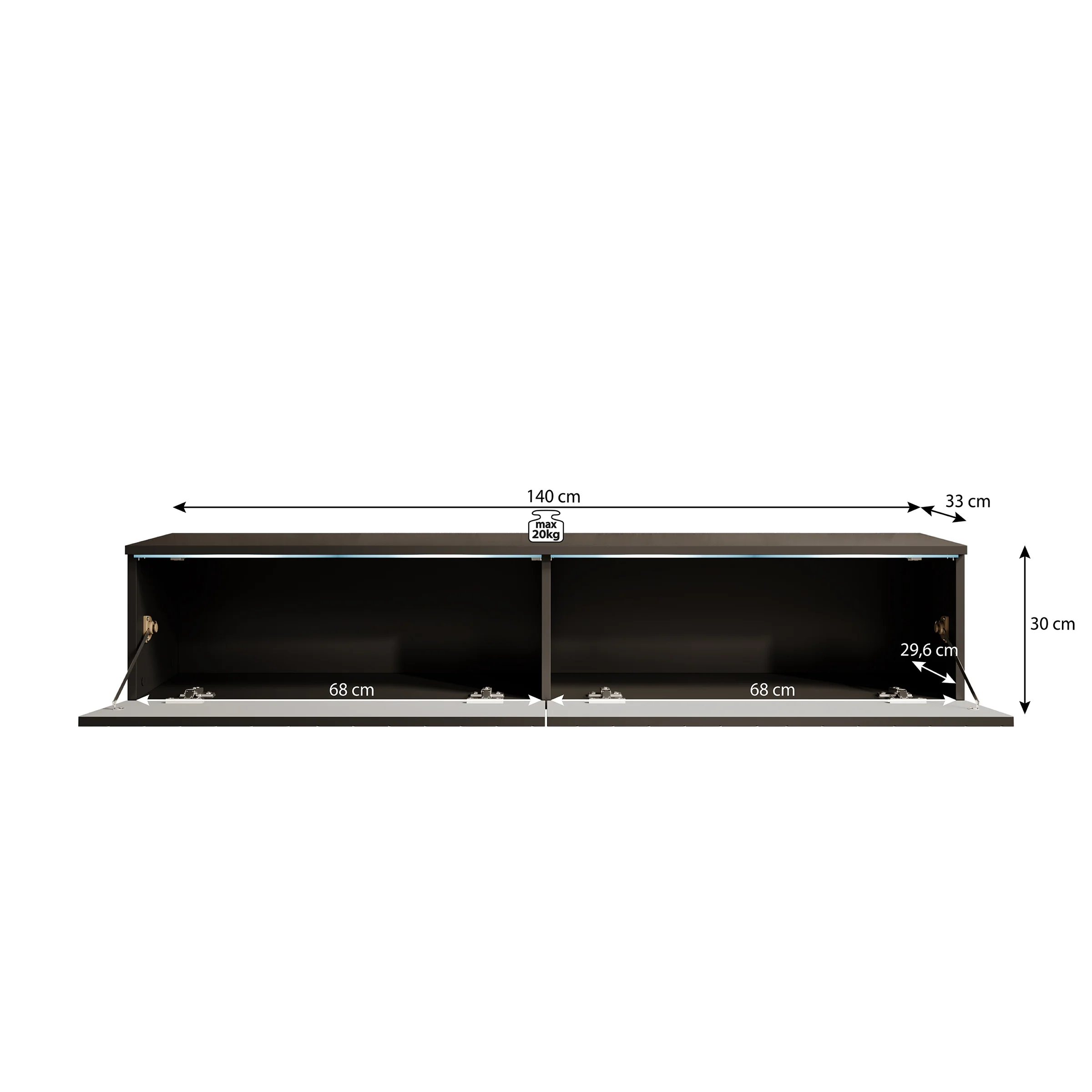 Dixon - TV-Meubel - Zwart visgraat - 140 cm - Image 9