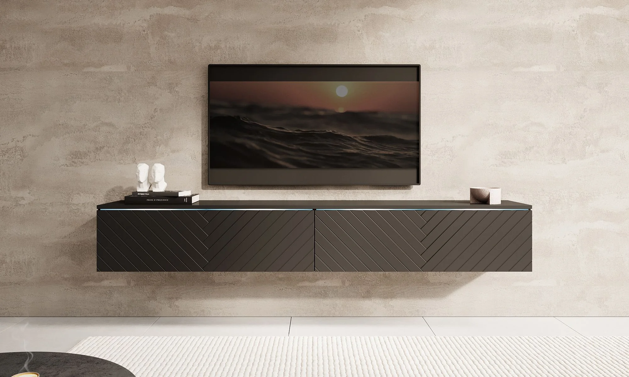 Dixon - TV-Meubel - Zwart visgraat - 180 cm - Image 2